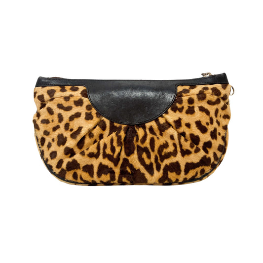 Yellow Pony Hair Clutch Bag