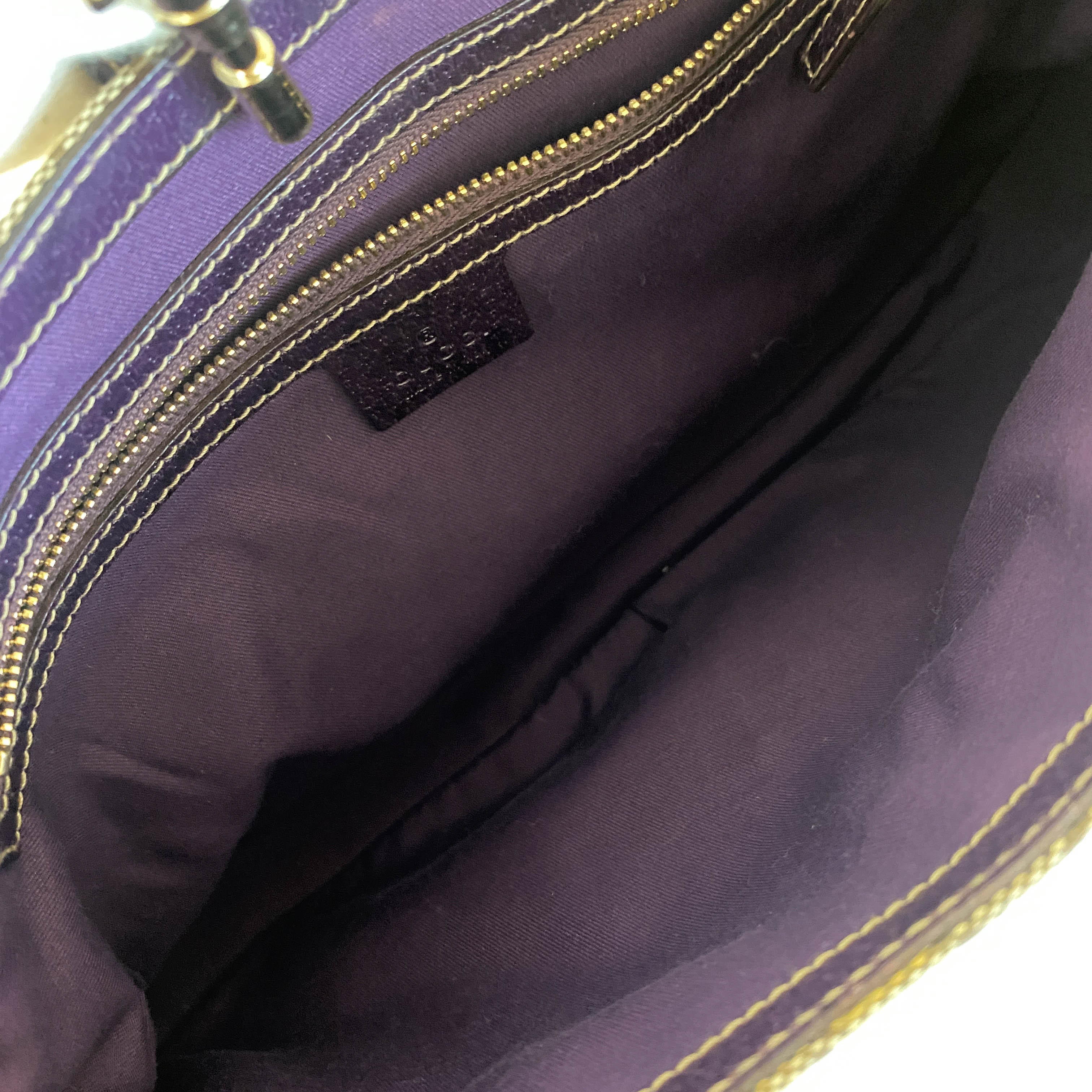 New Jackie Purple Leather and GG Canvas Shoulder Bag