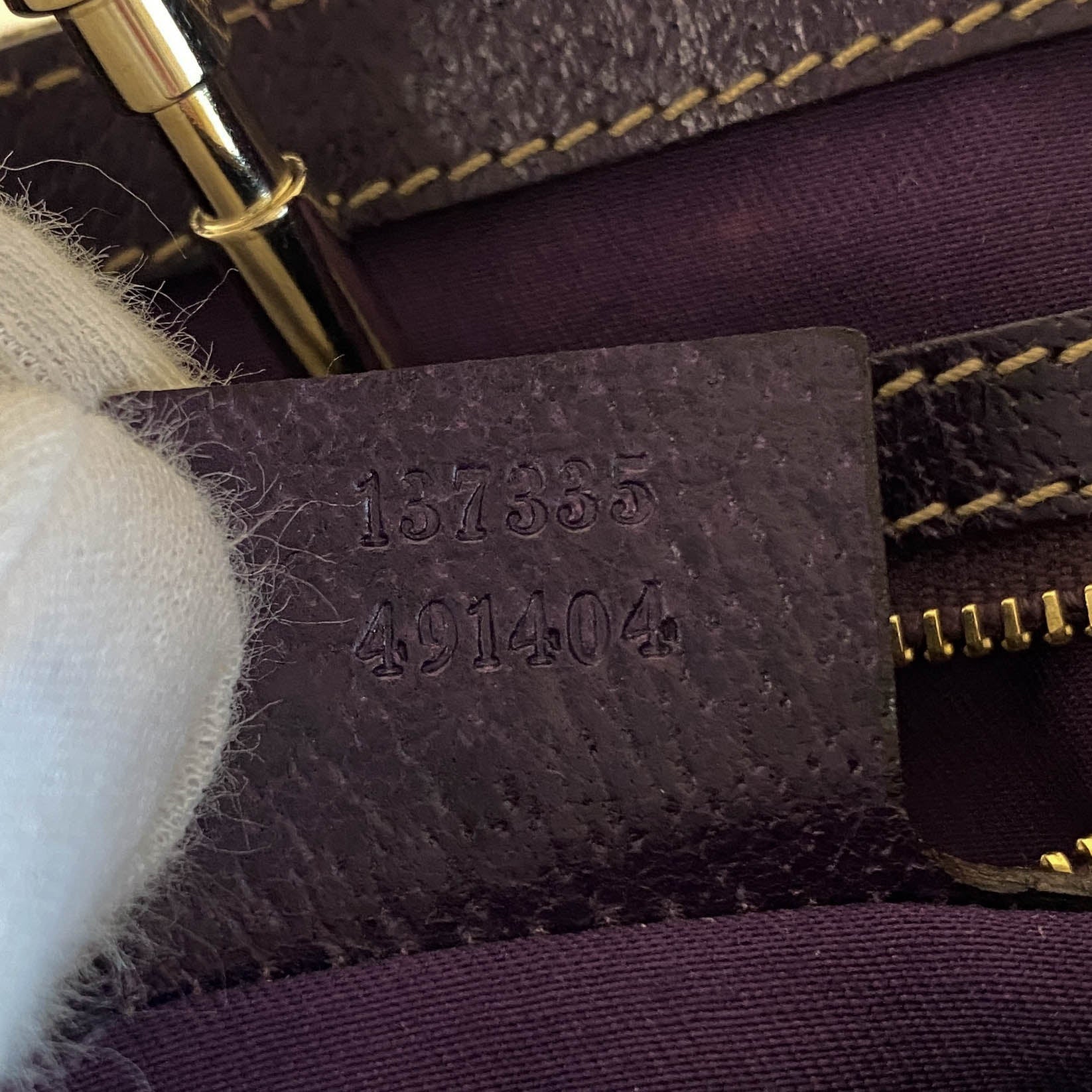 New Jackie Purple Leather and GG Canvas Shoulder Bag