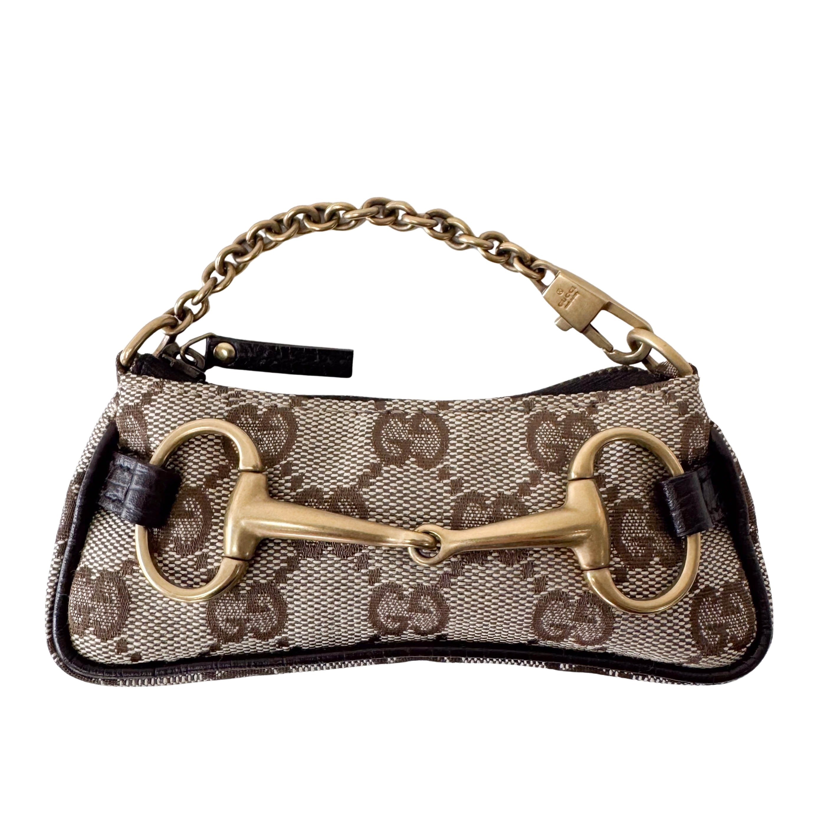 Horsebit Mini Yellow GG Canvas Pouch