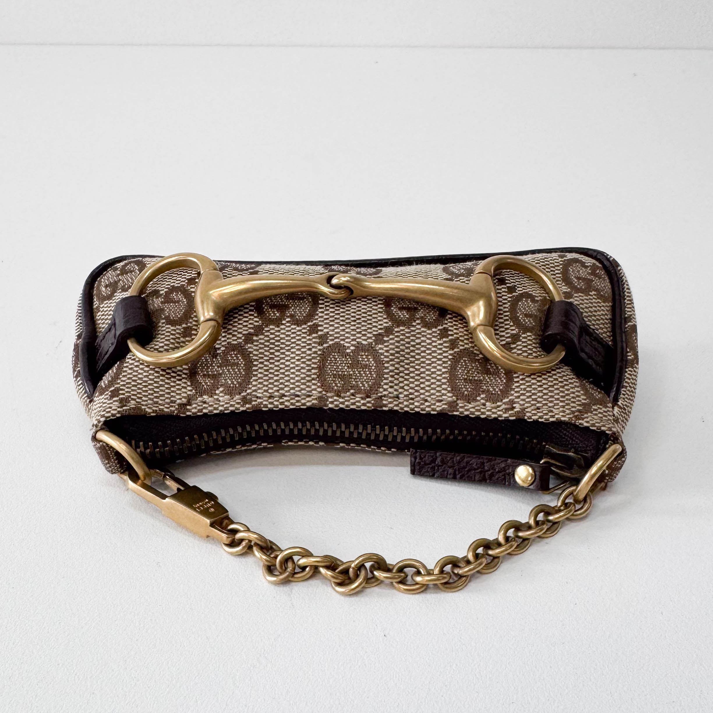 Horsebit Mini Yellow GG Canvas Pouch