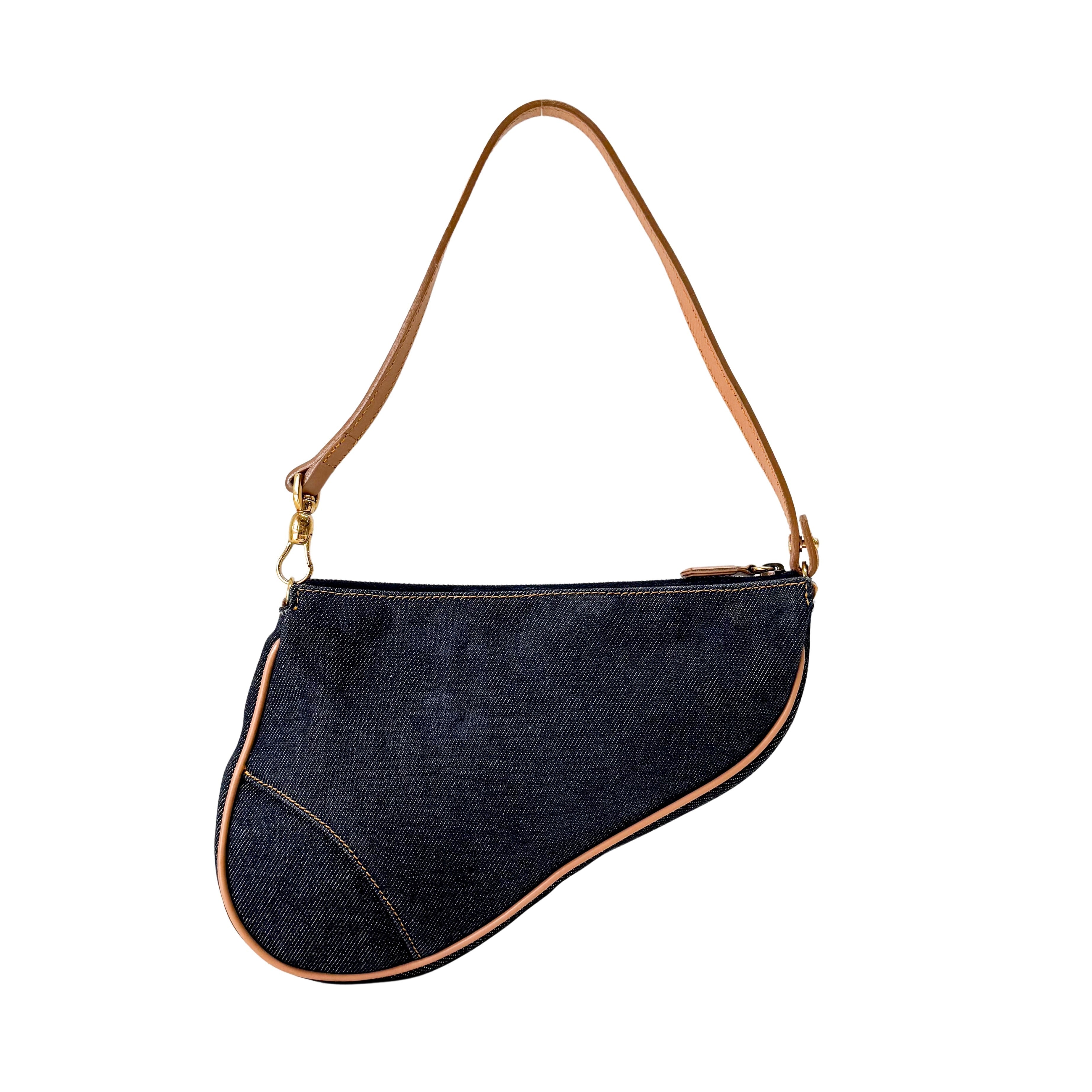Saddle Denim Shoulder Bag