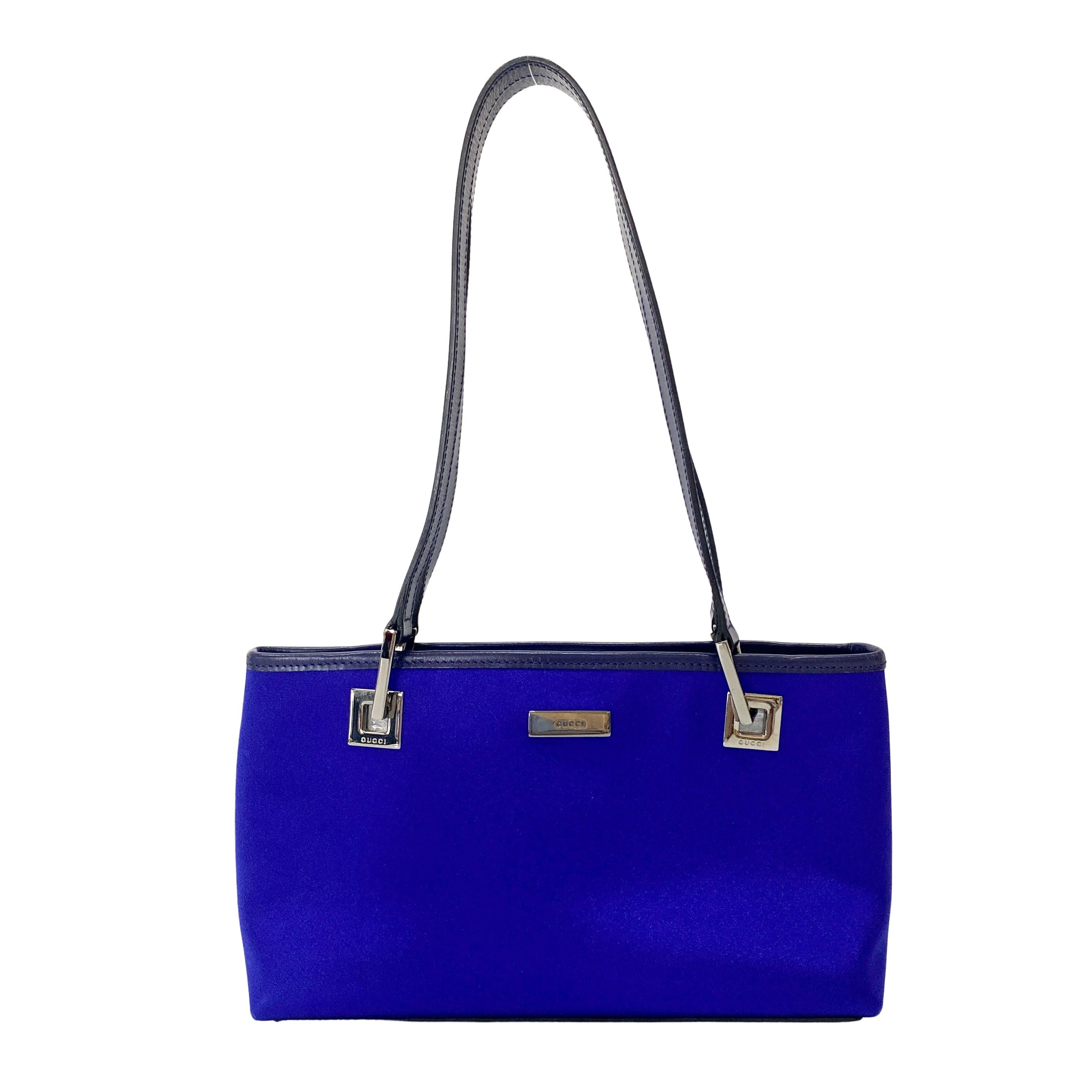 Blue Satin Shoulder Bag