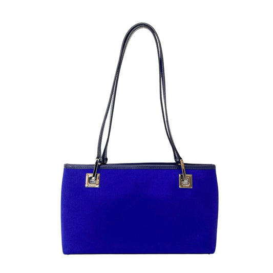 Blue Satin Shoulder Bag