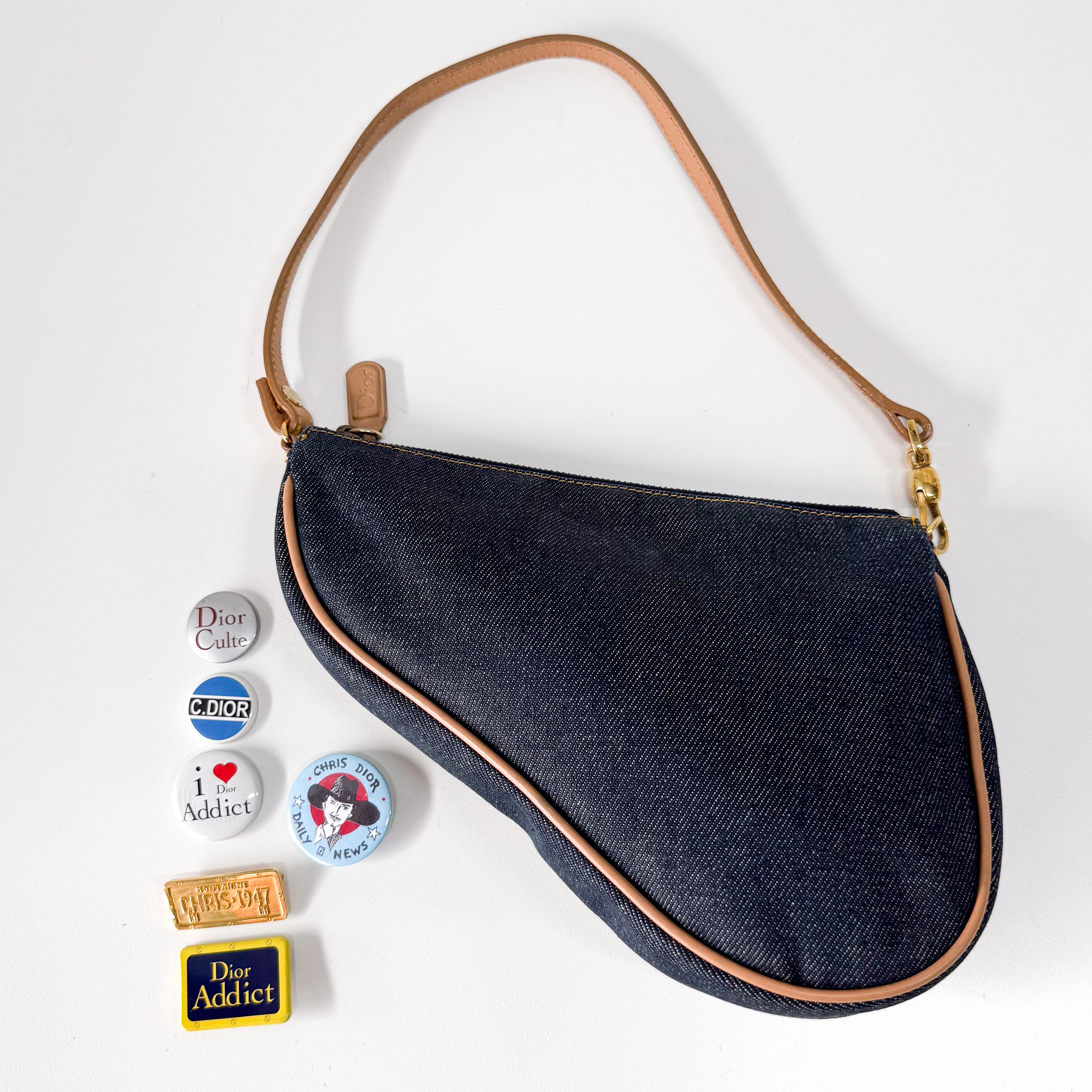 Saddle Denim Shoulder Bag