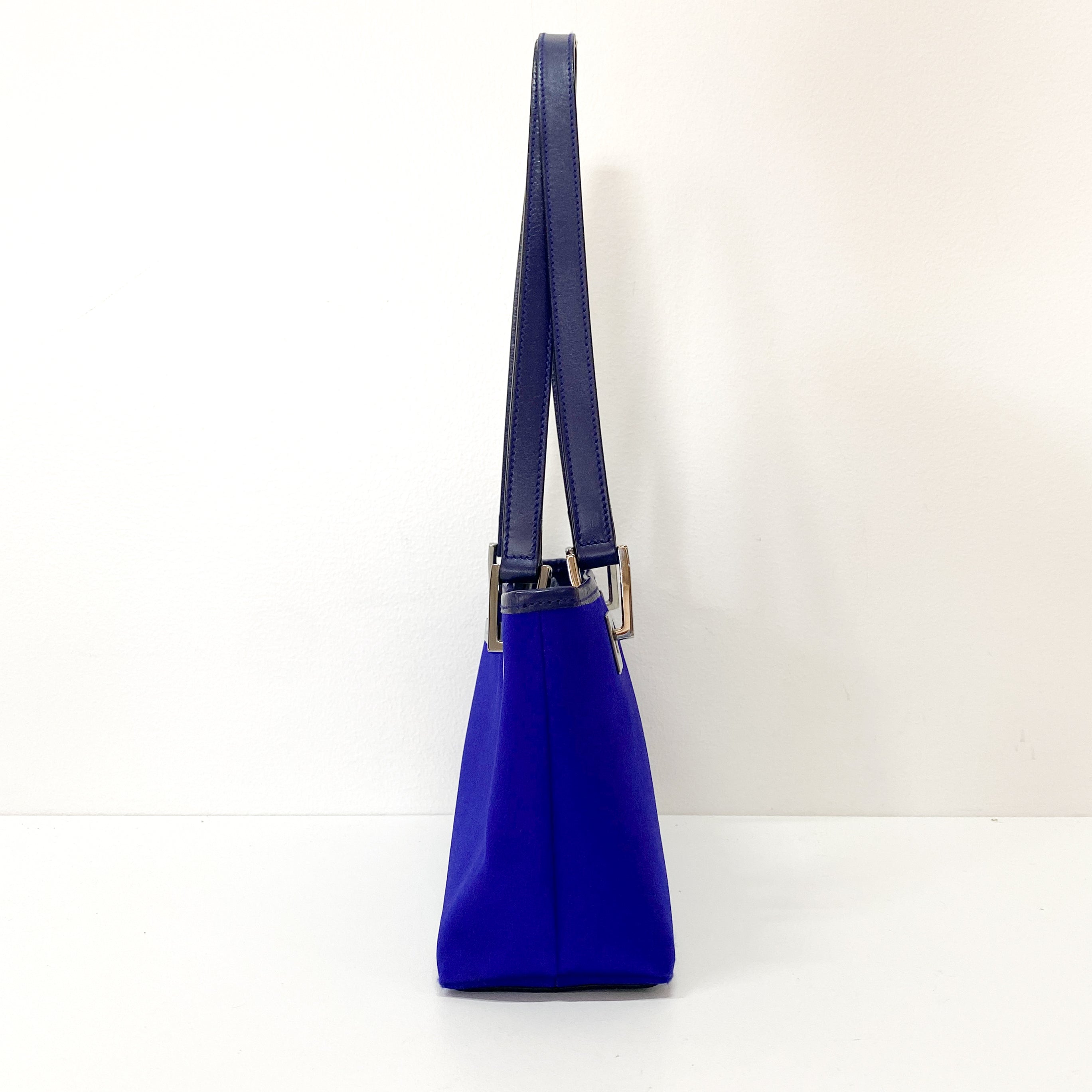 Blue Satin Shoulder Bag