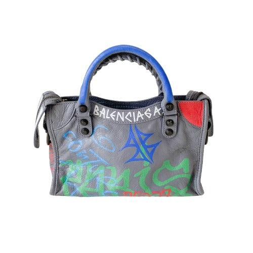 The City Graffiti Mini Grey Bag