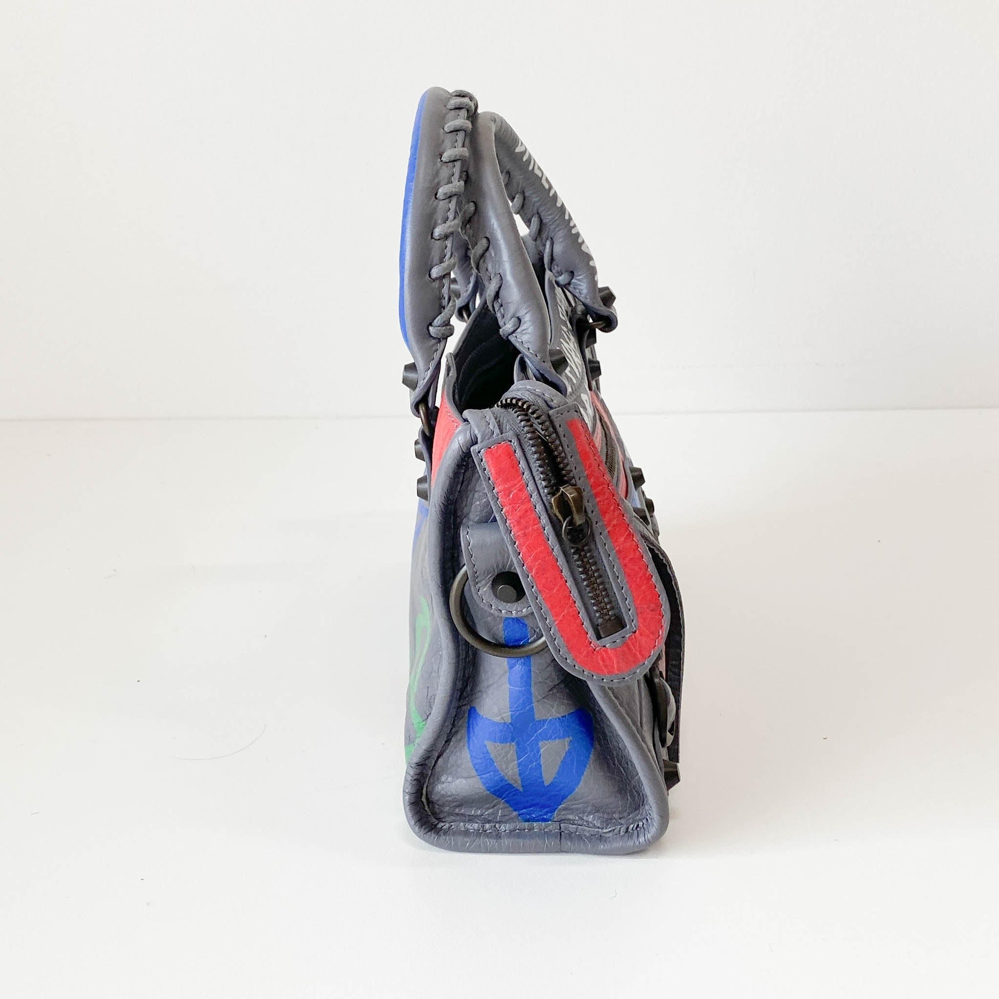 The City Graffiti Mini Grey Bag