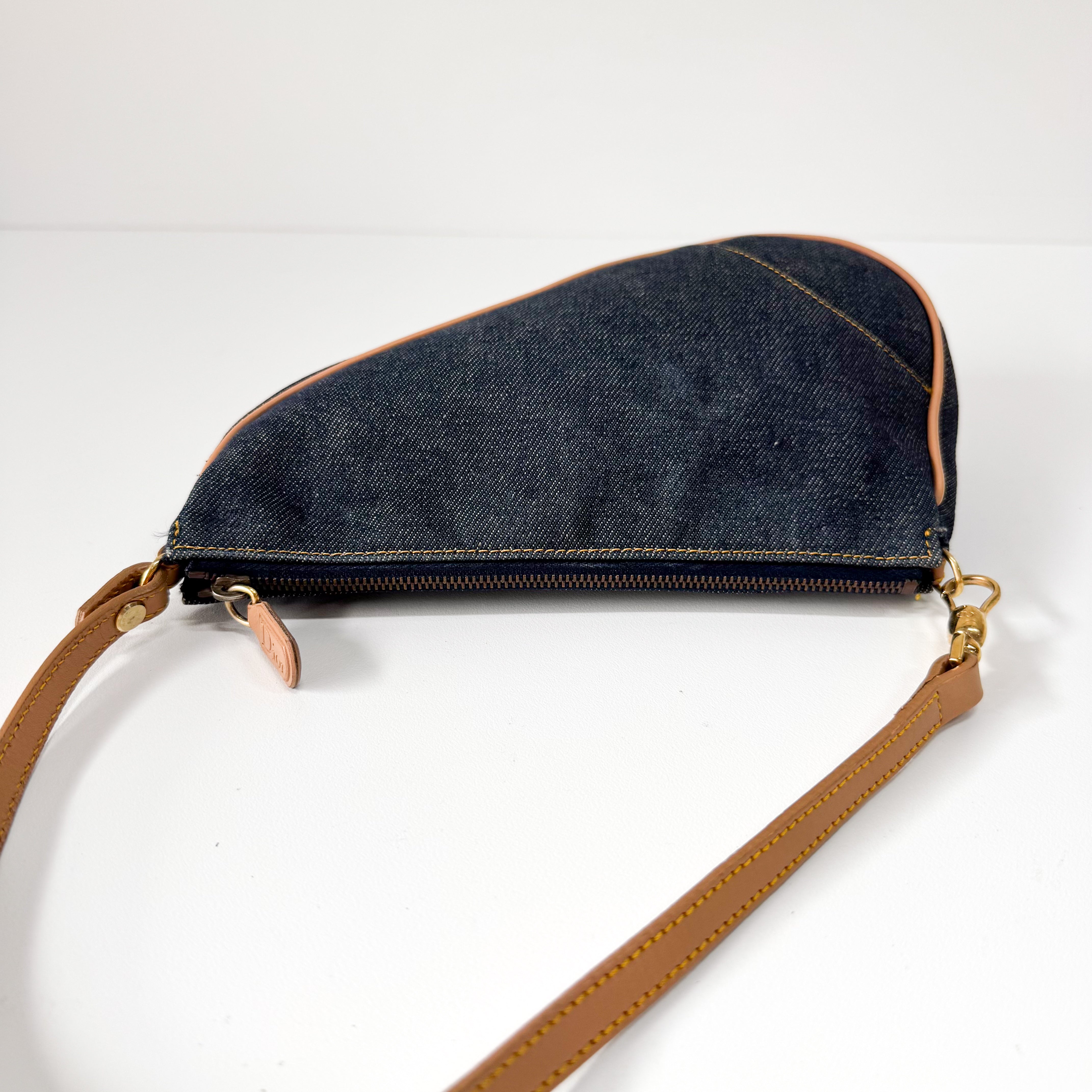 Saddle Denim Shoulder Bag