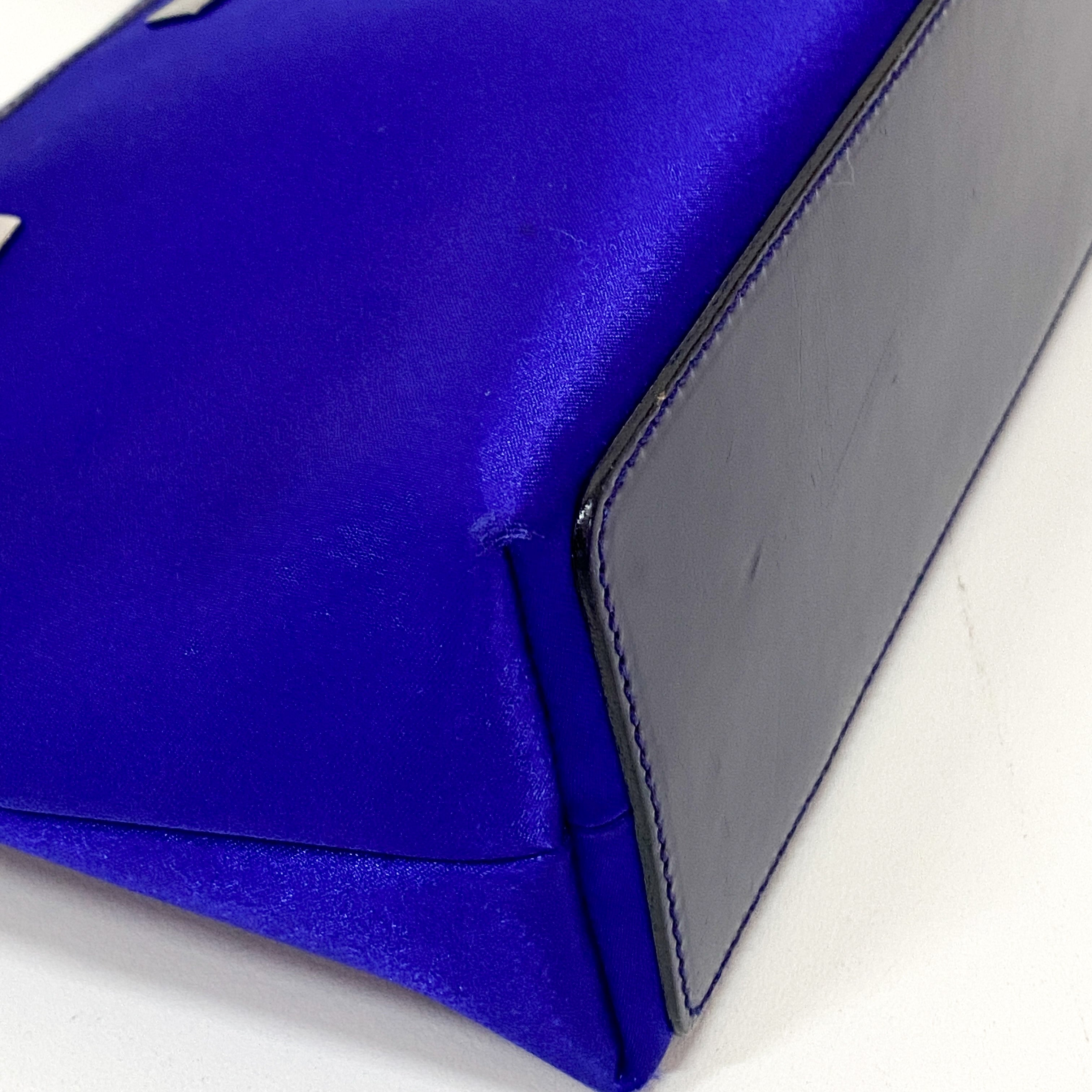 Blue Satin Shoulder Bag