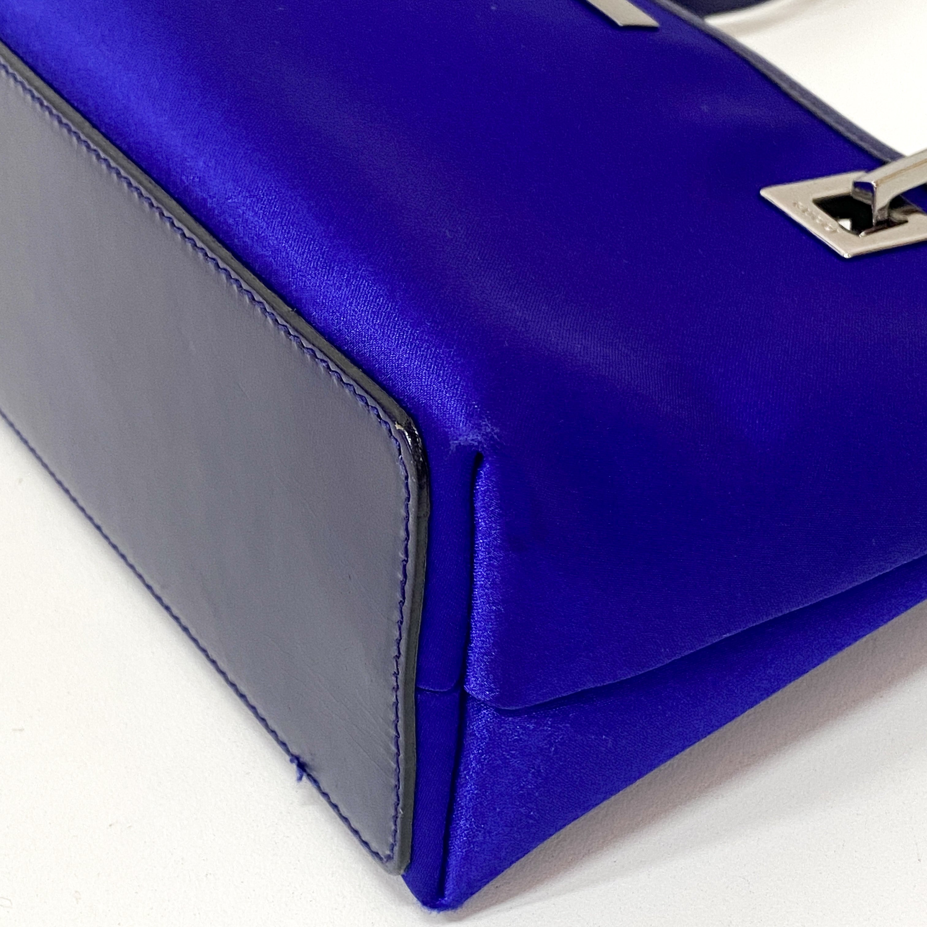 Blue Satin Shoulder Bag