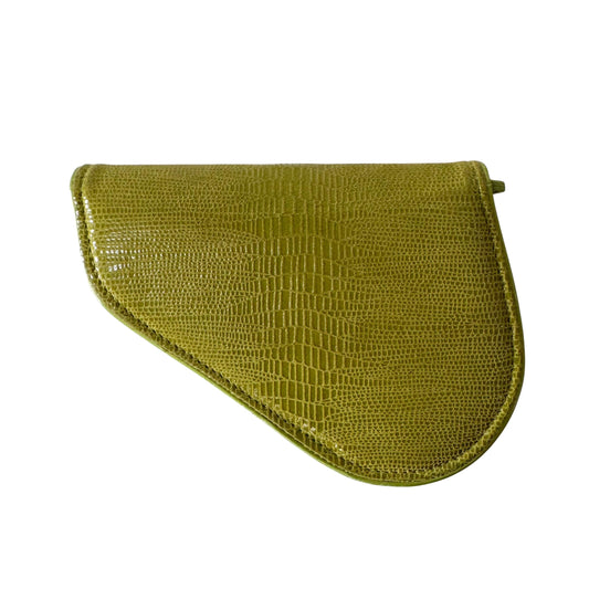 Saddle Mini Green Lizard Leather Pouch