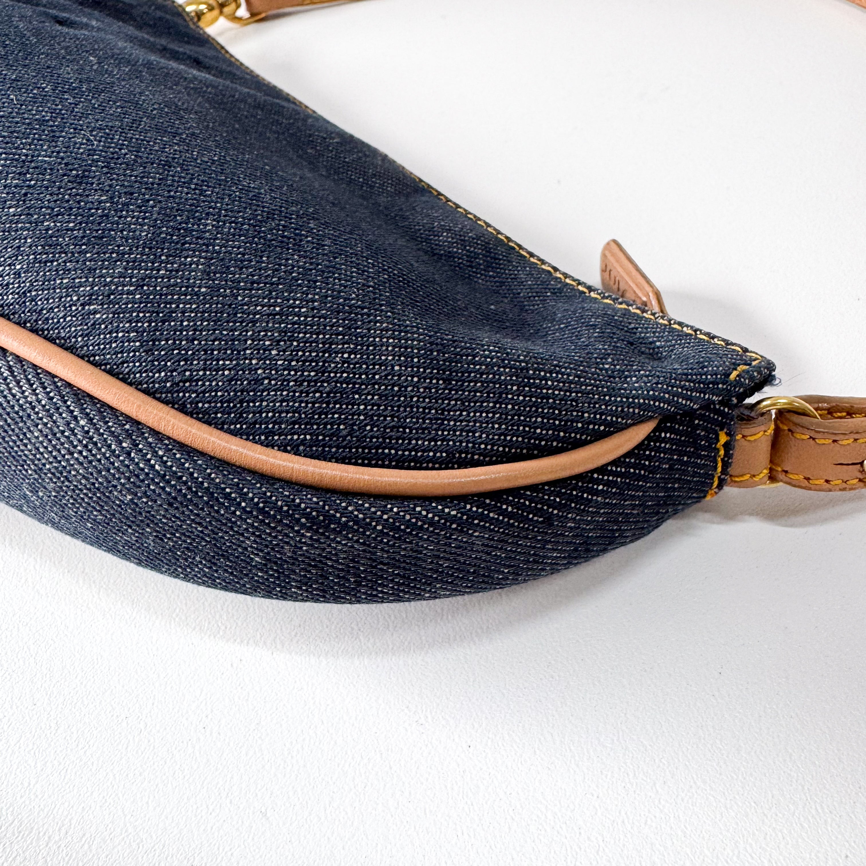 Saddle Denim Shoulder Bag