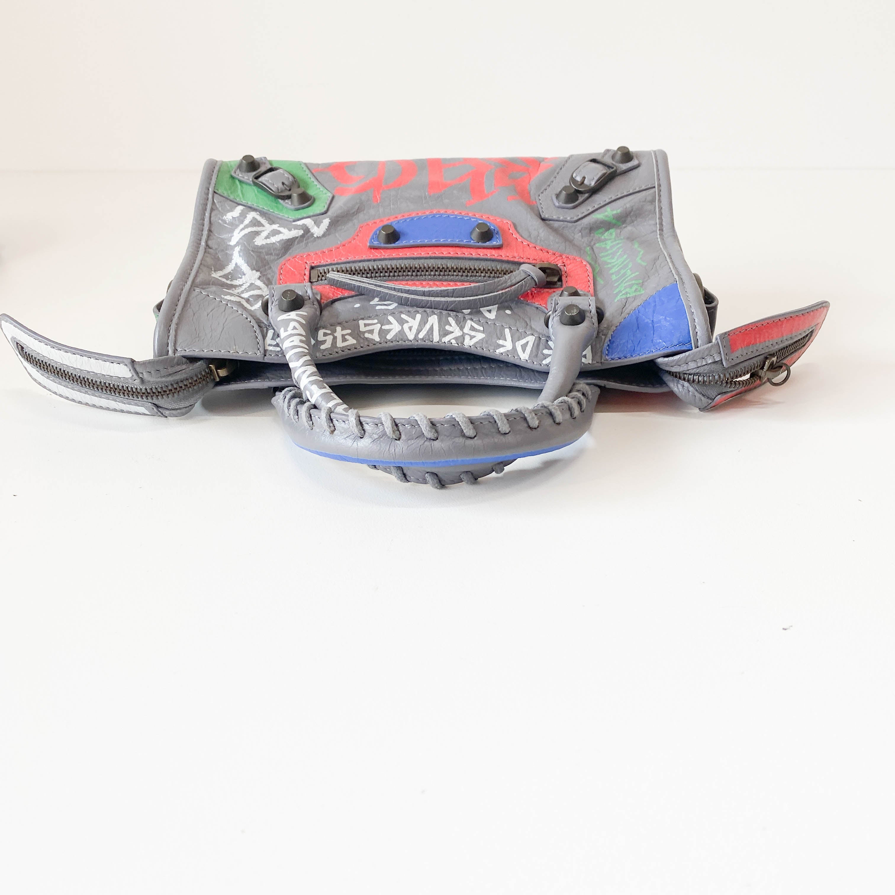 The City Graffiti Mini Grey Bag