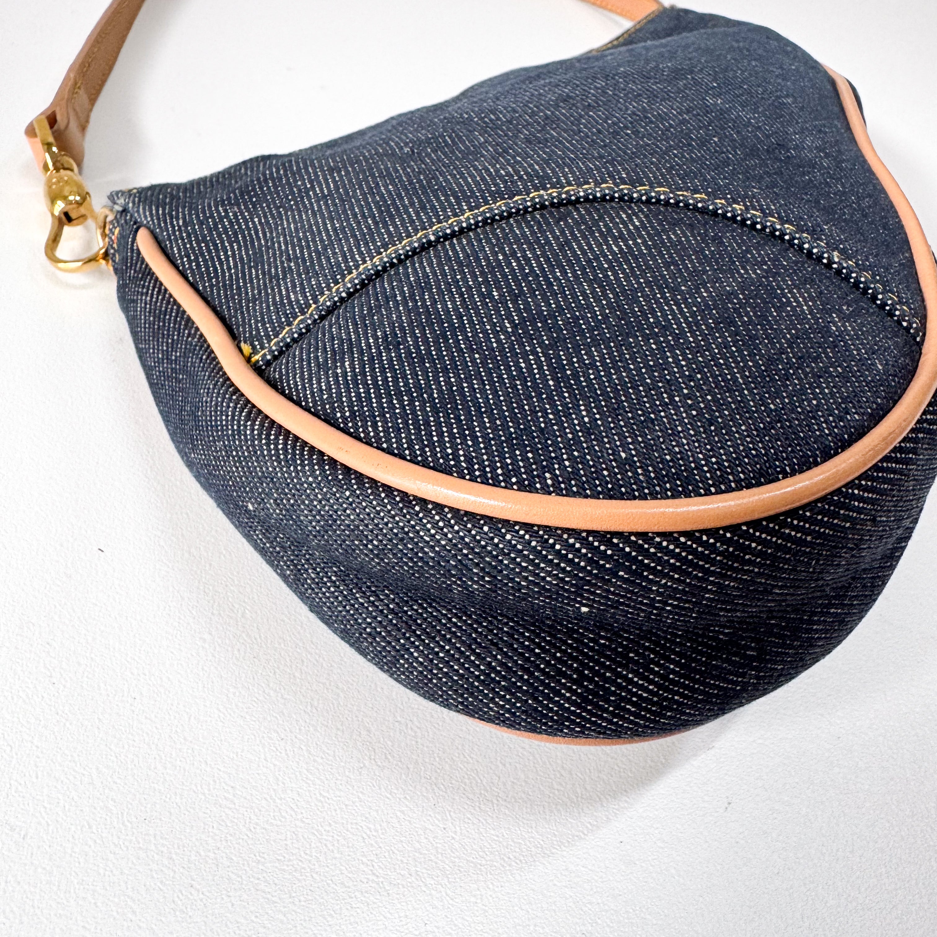 Saddle Denim Shoulder Bag