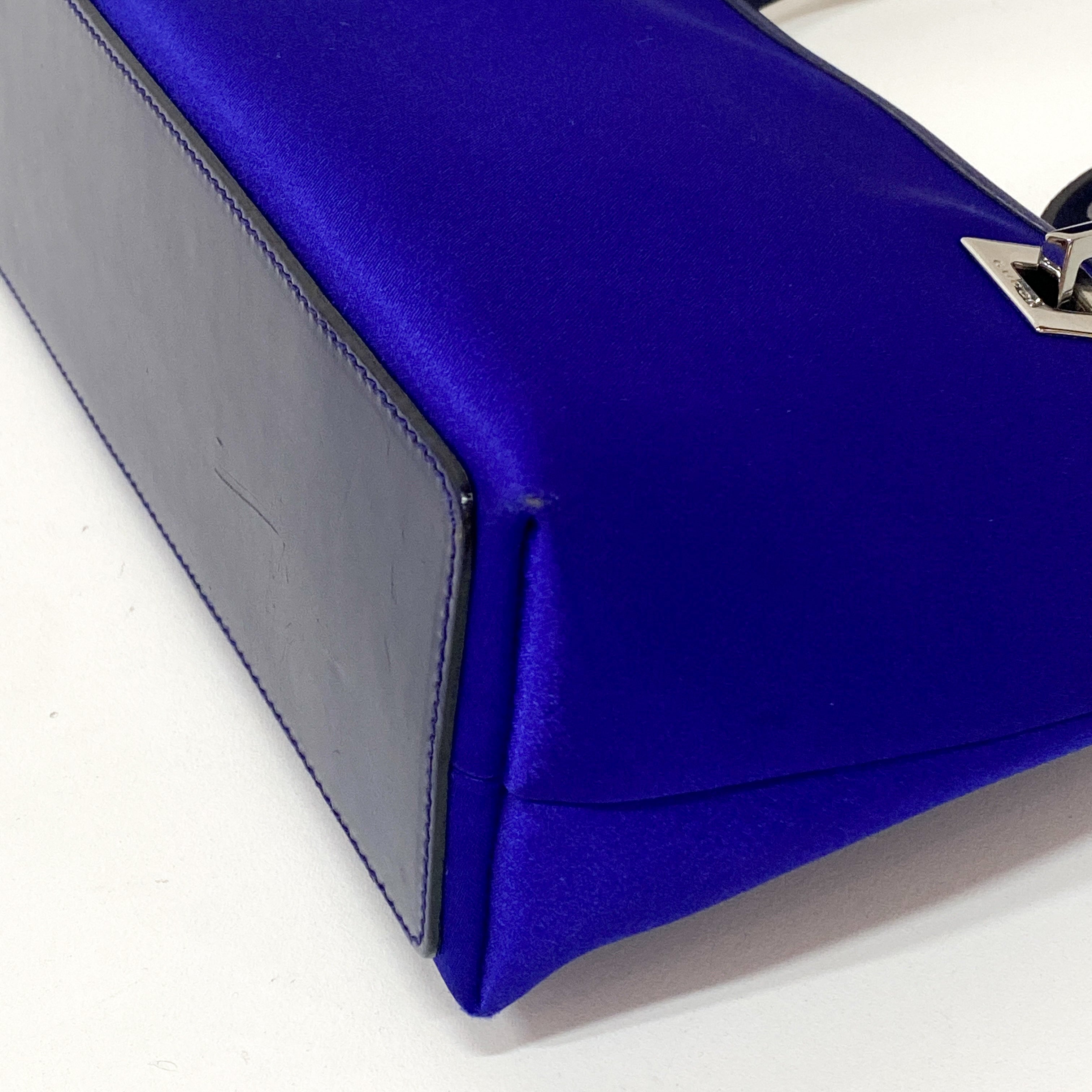 Blue Satin Shoulder Bag