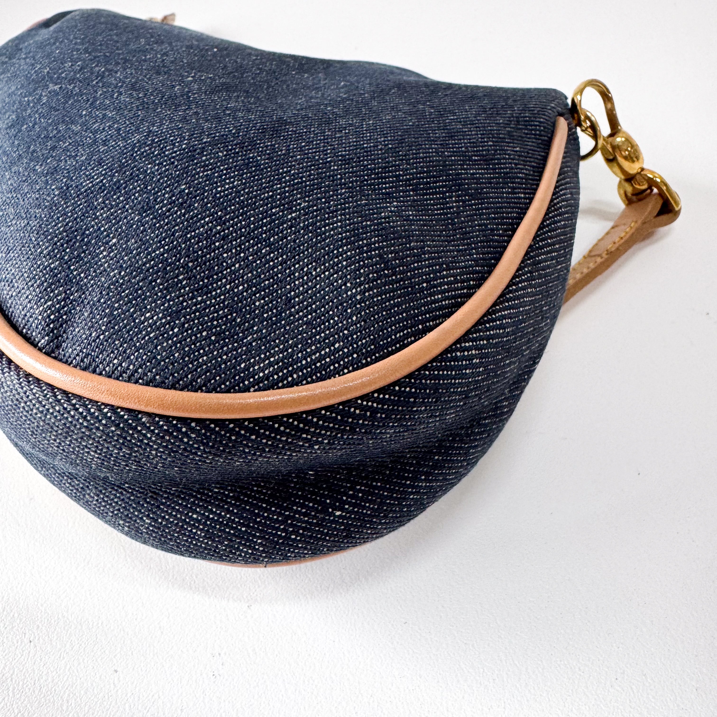 Saddle Denim Shoulder Bag
