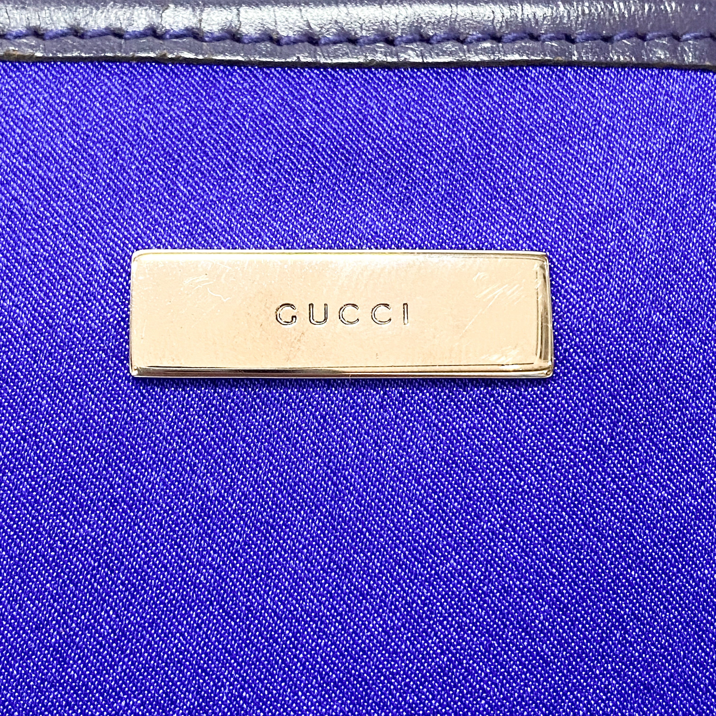 Blue Satin Shoulder Bag