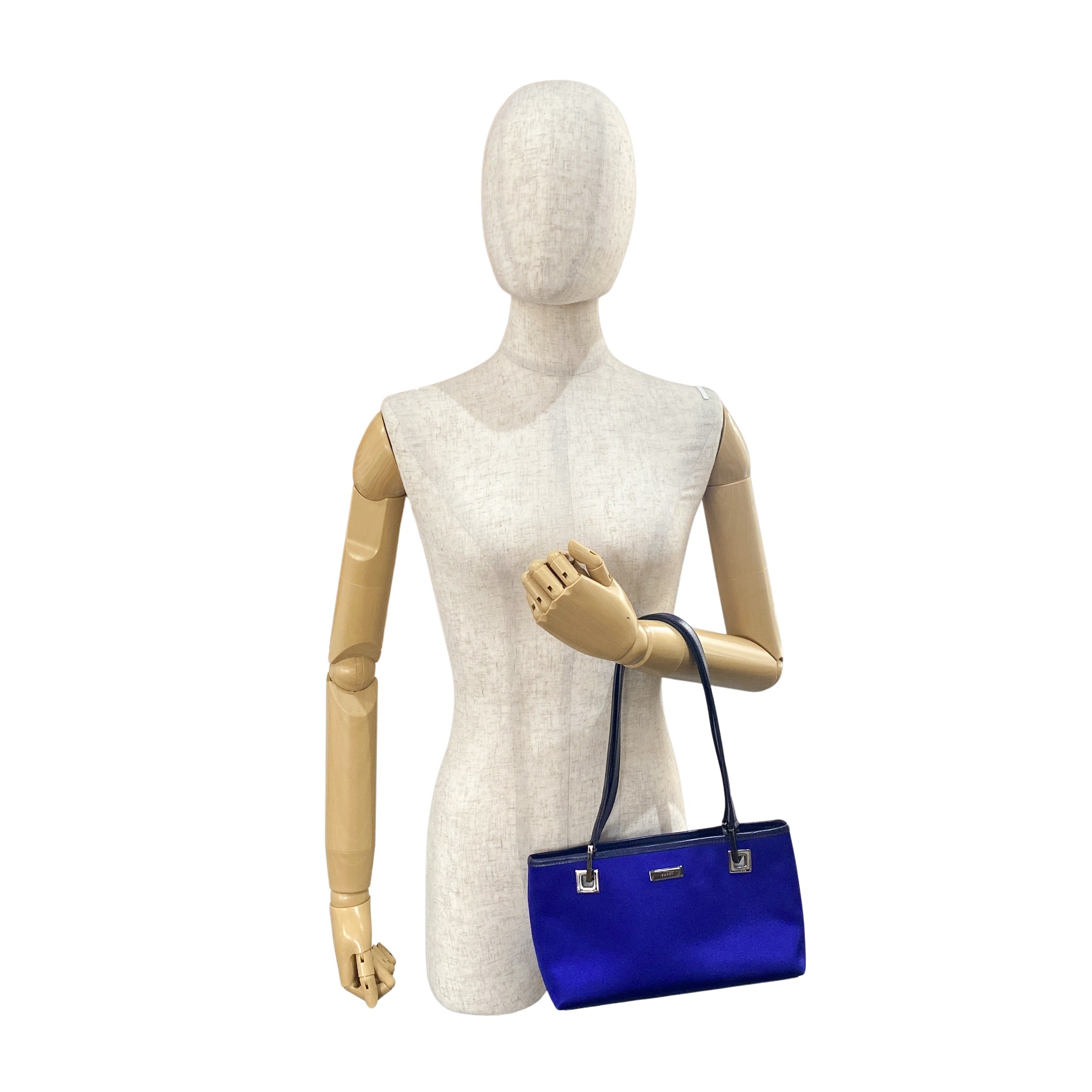 Blue Satin Shoulder Bag