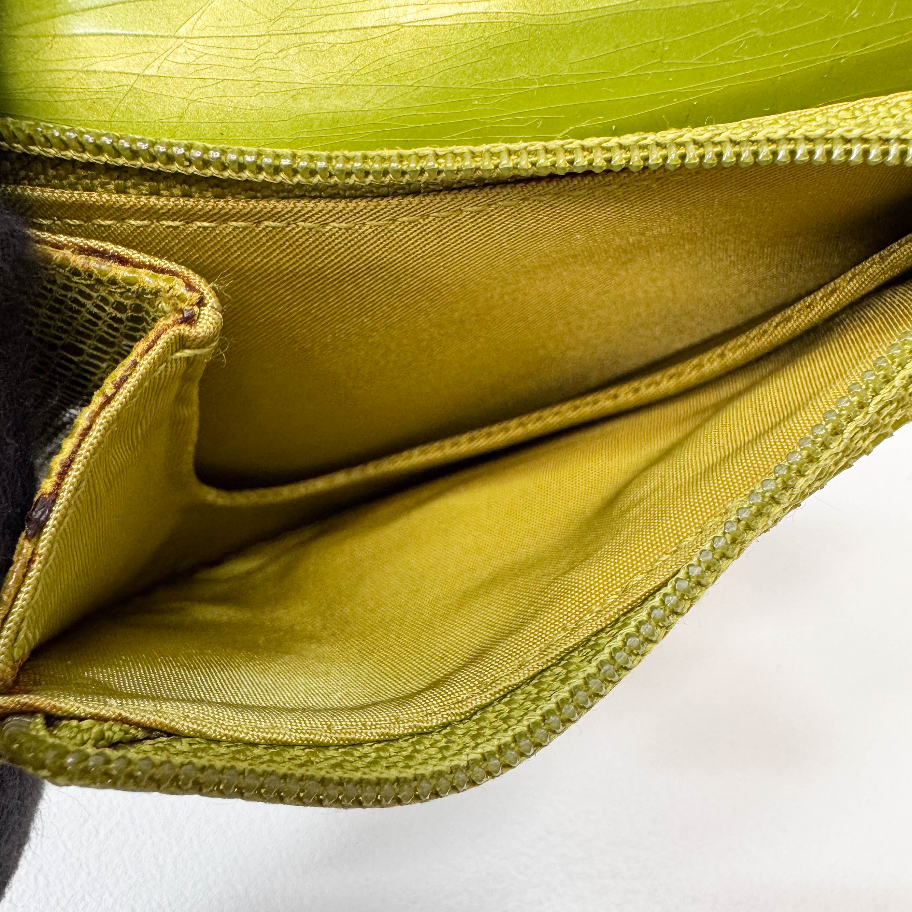 Saddle Mini Green Lizard Leather Pouch