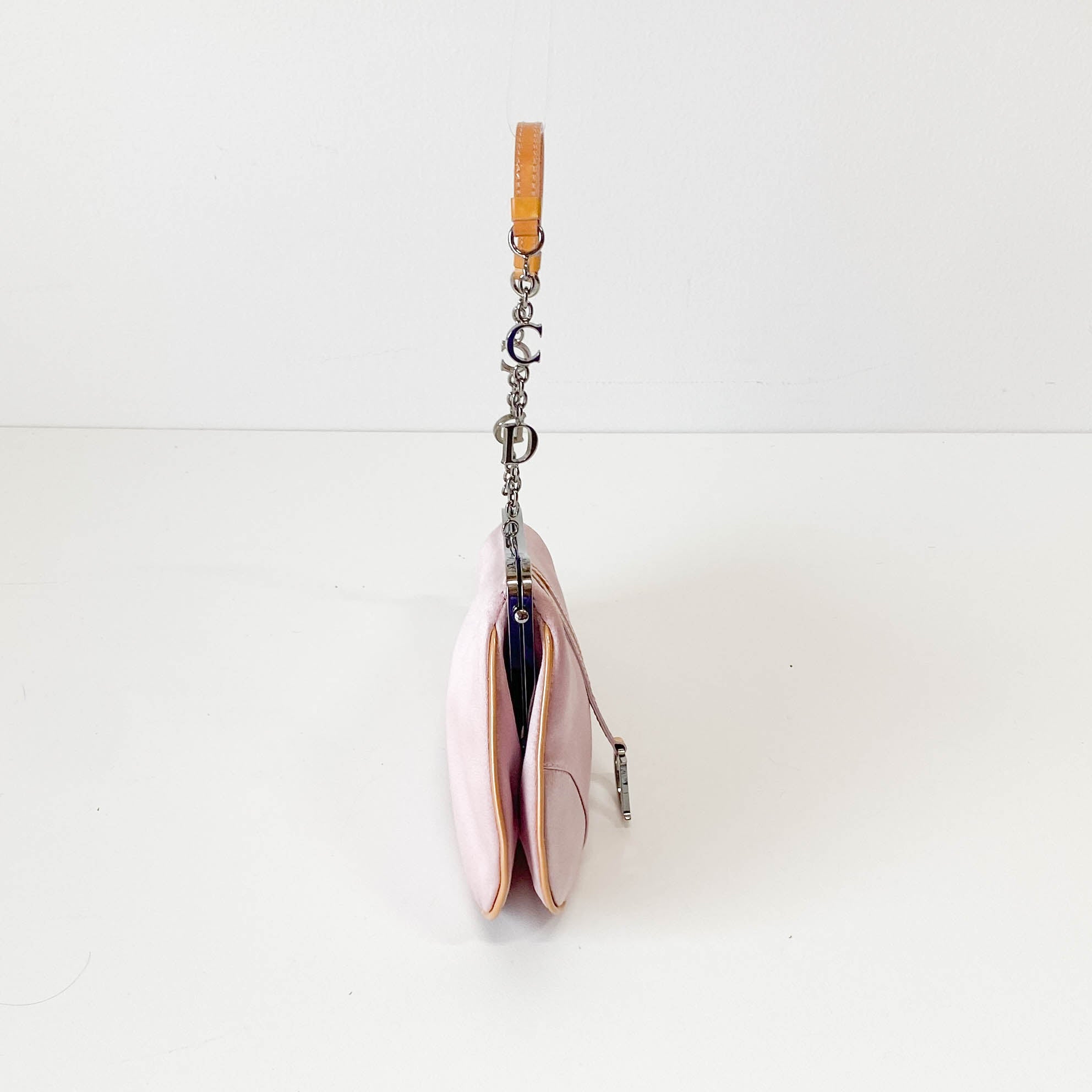 Saddle Mini Pink Satin Chain Bag