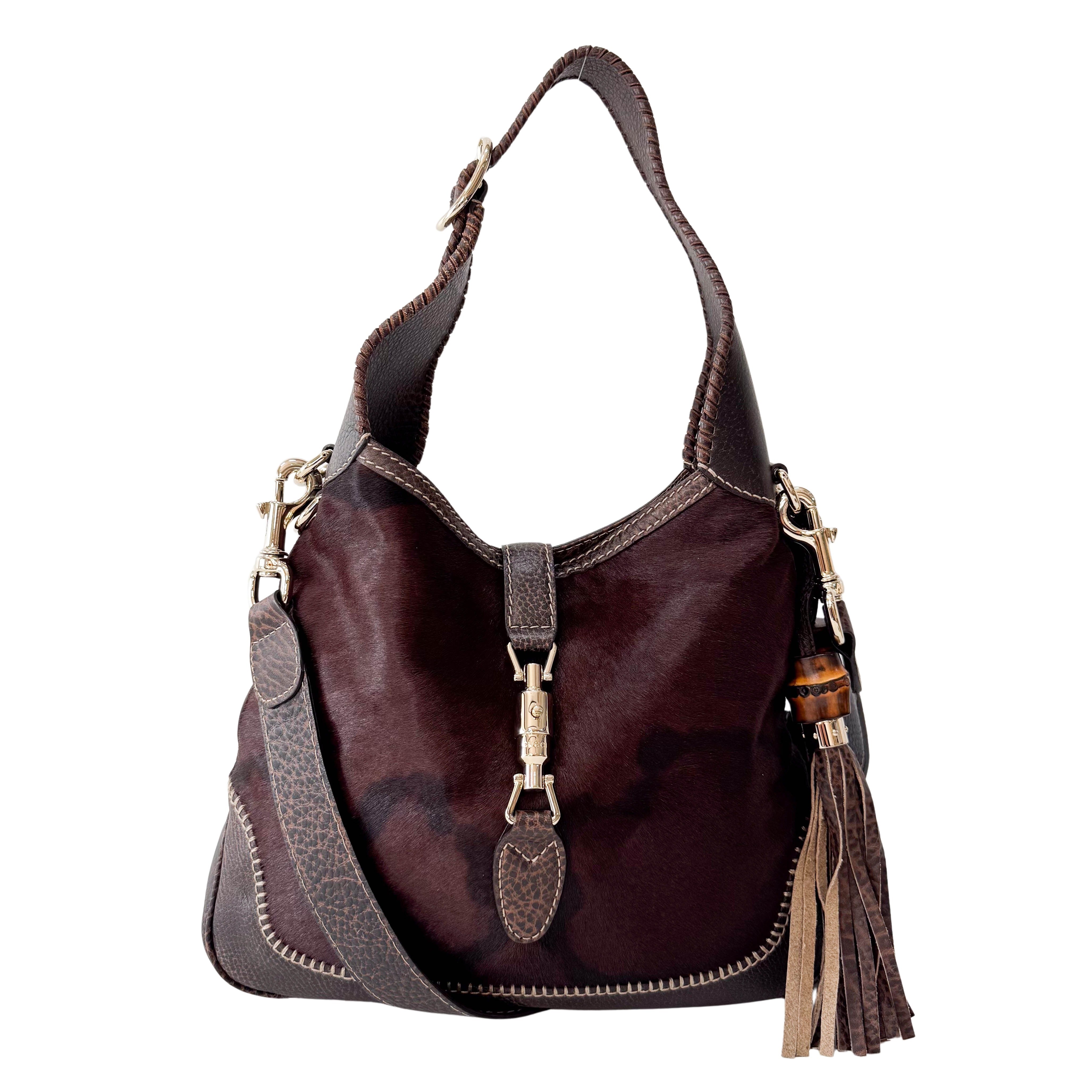 New Jackie Brown Pony Hair & Leather Shoulder Bag