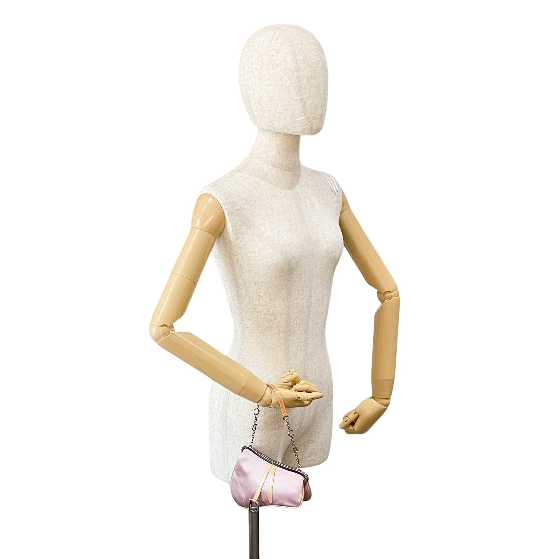 Saddle Mini Pink Satin Chain Bag