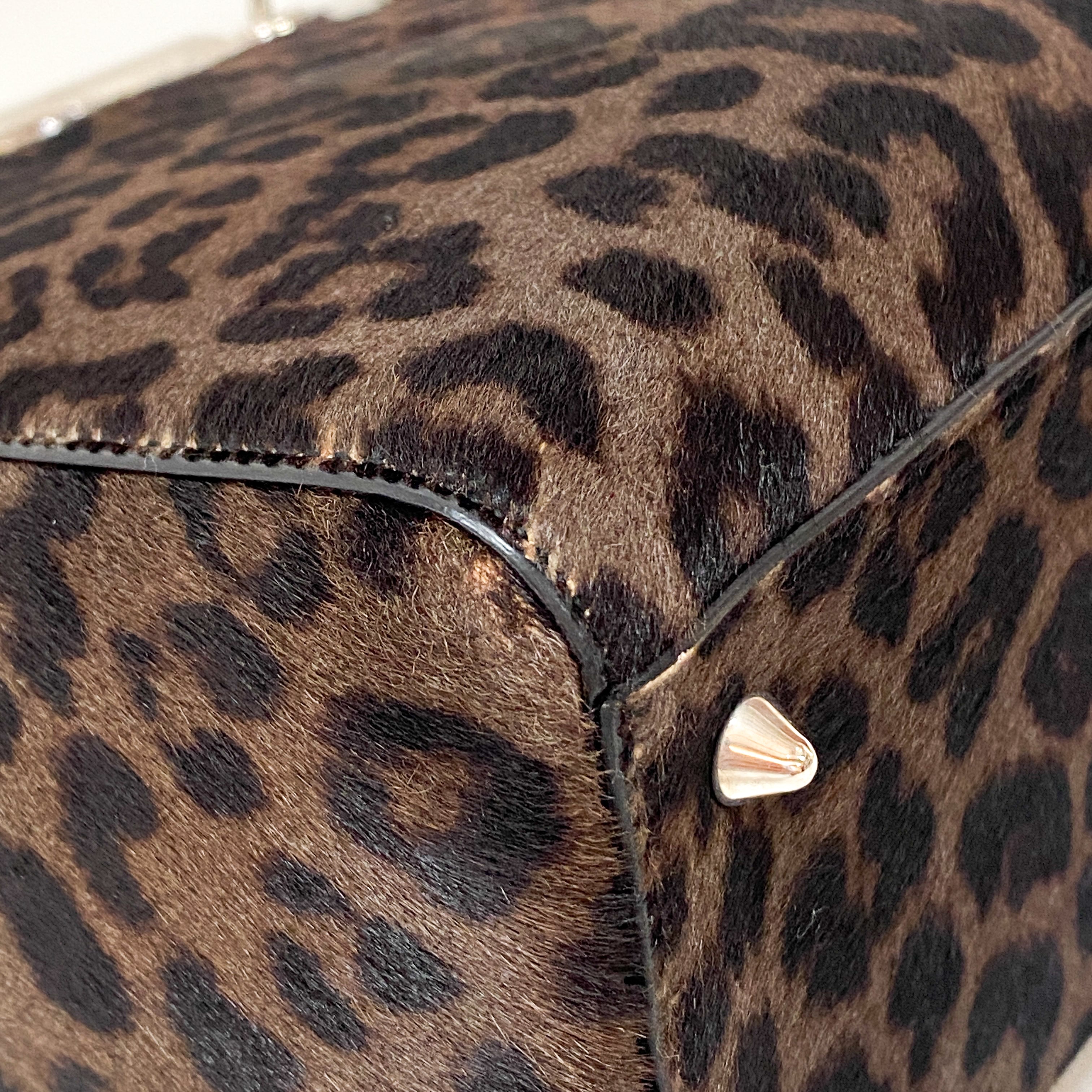 Lady Dior Black Leopard Print Pony Hair Two Way Bag