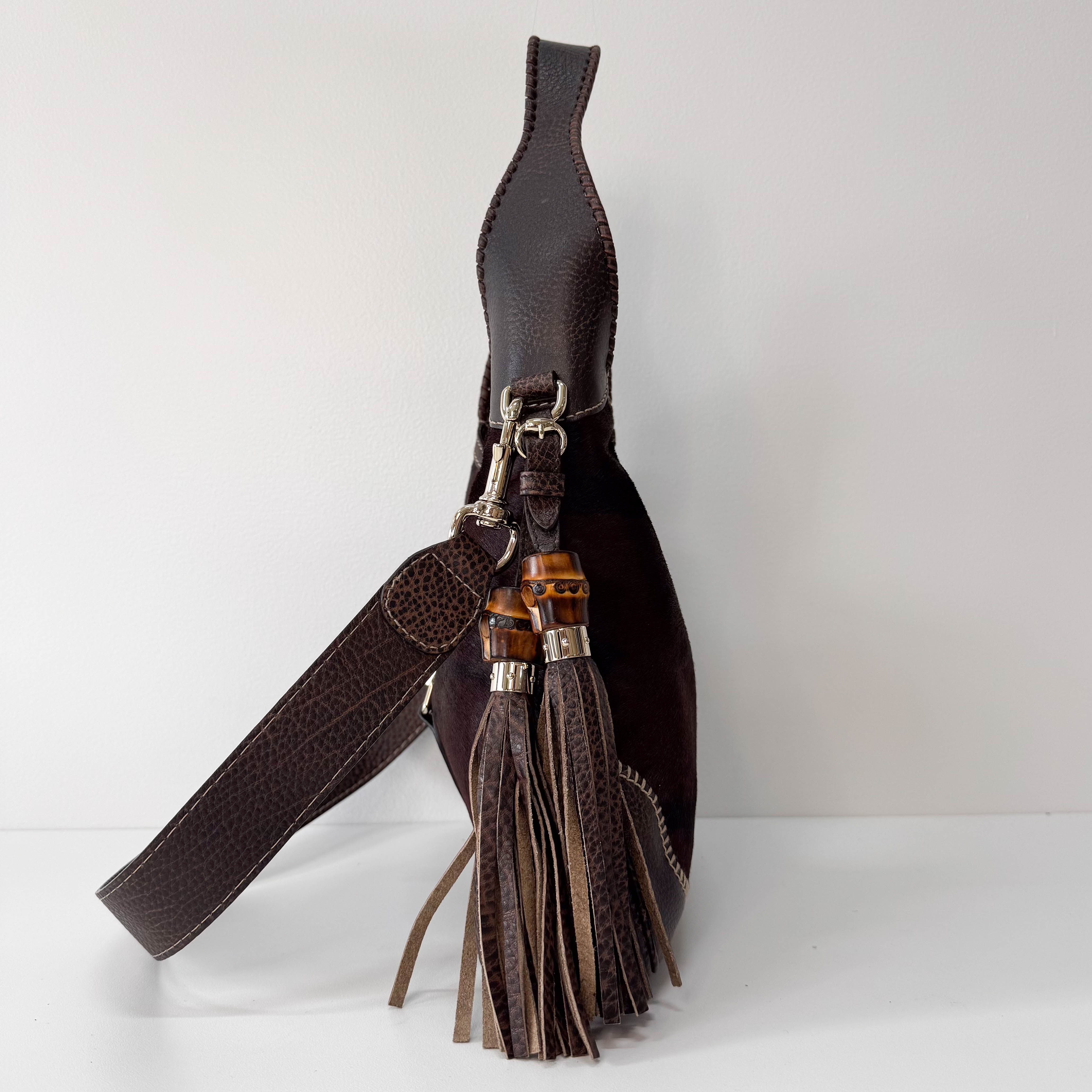 New Jackie Brown Pony Hair & Leather Shoulder Bag