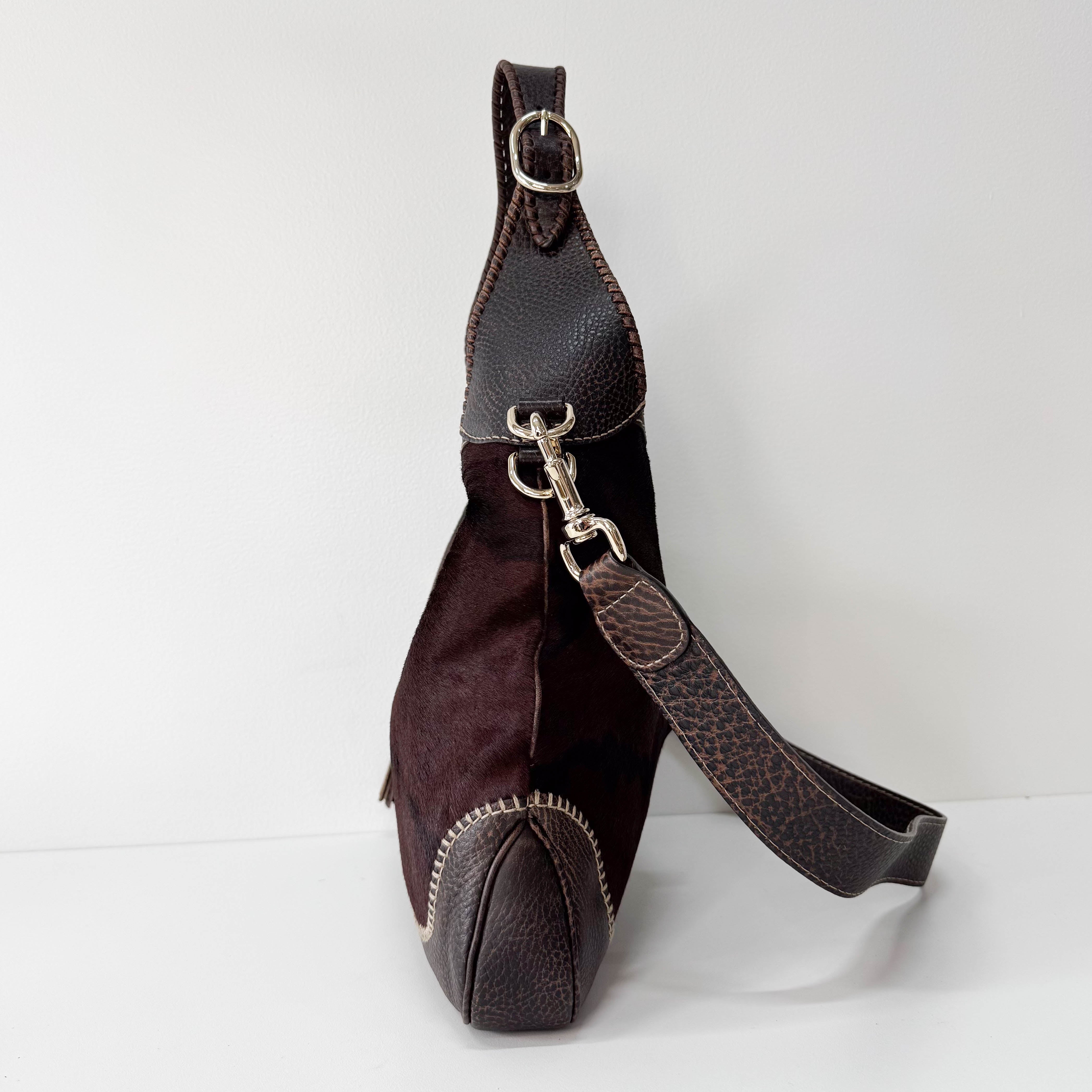 New Jackie Brown Pony Hair & Leather Shoulder Bag