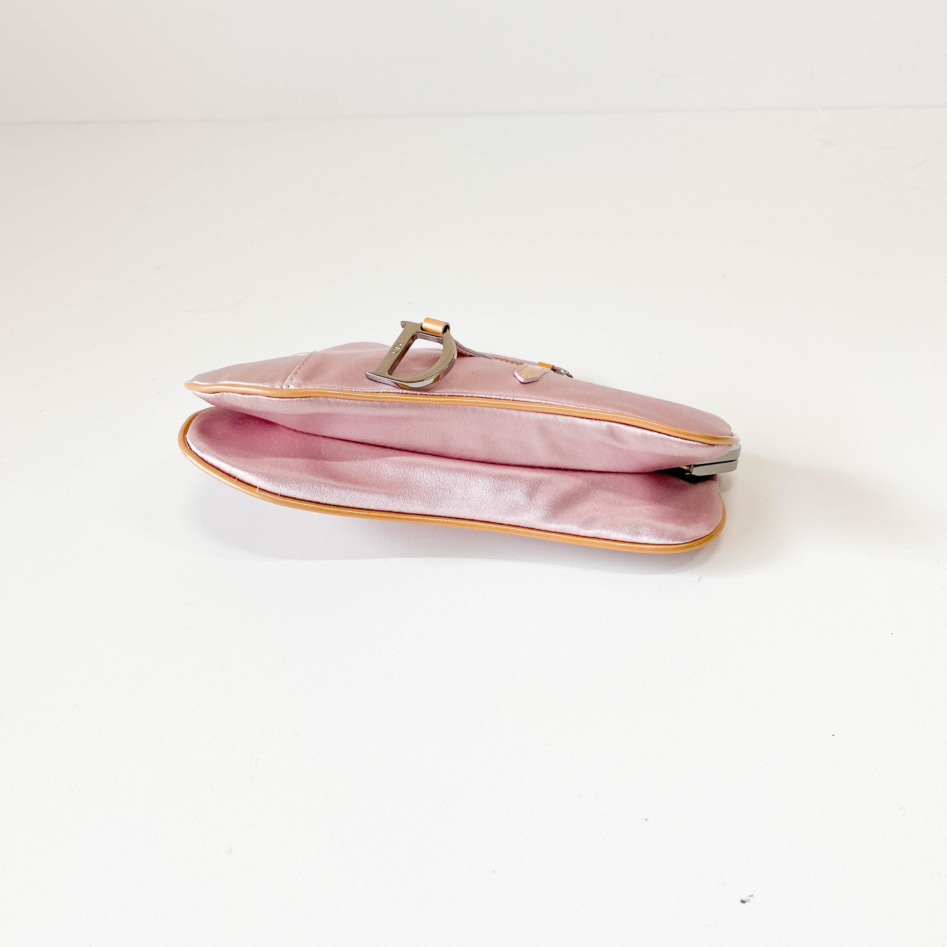 Saddle Mini Pink Satin Chain Bag