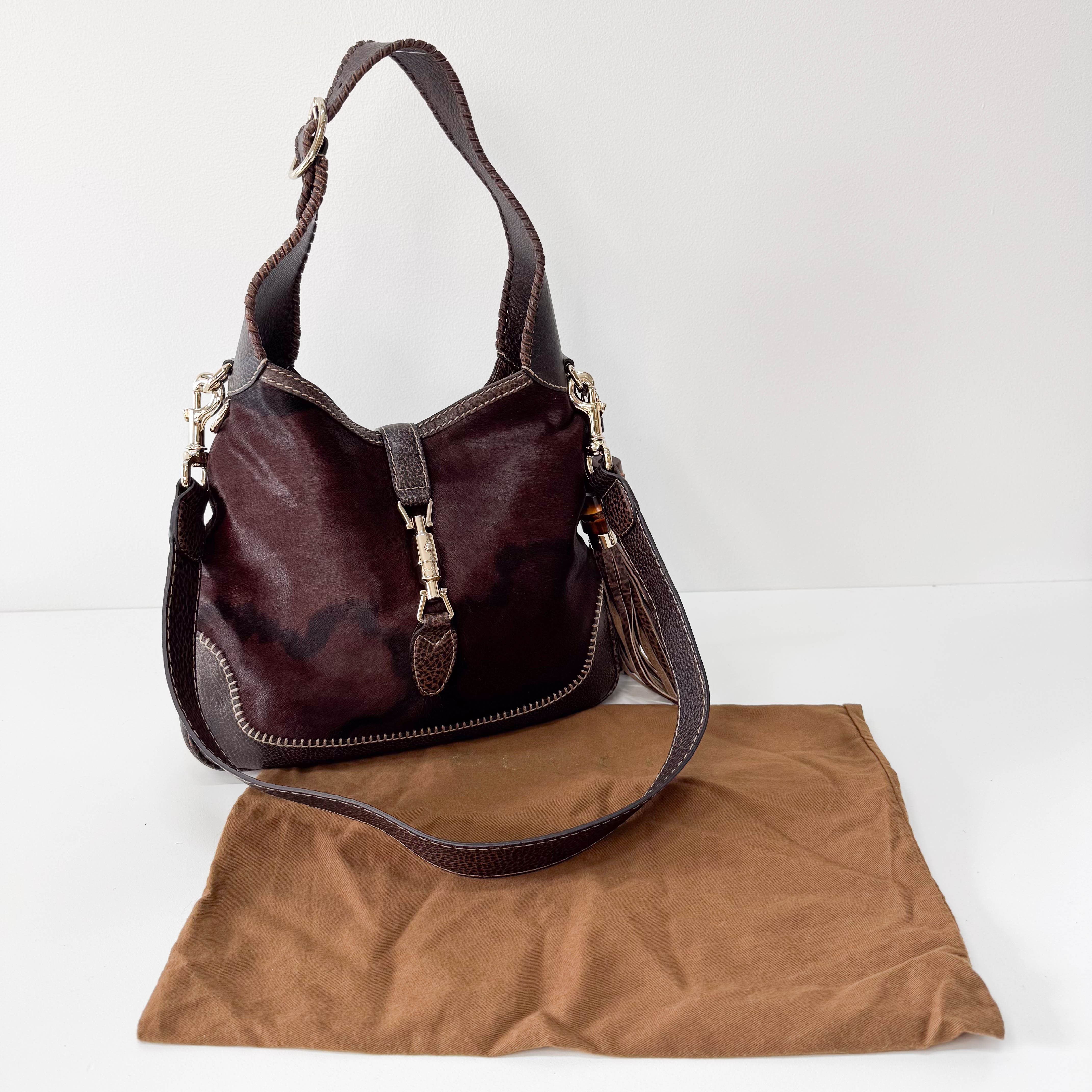New Jackie Brown Pony Hair & Leather Shoulder Bag