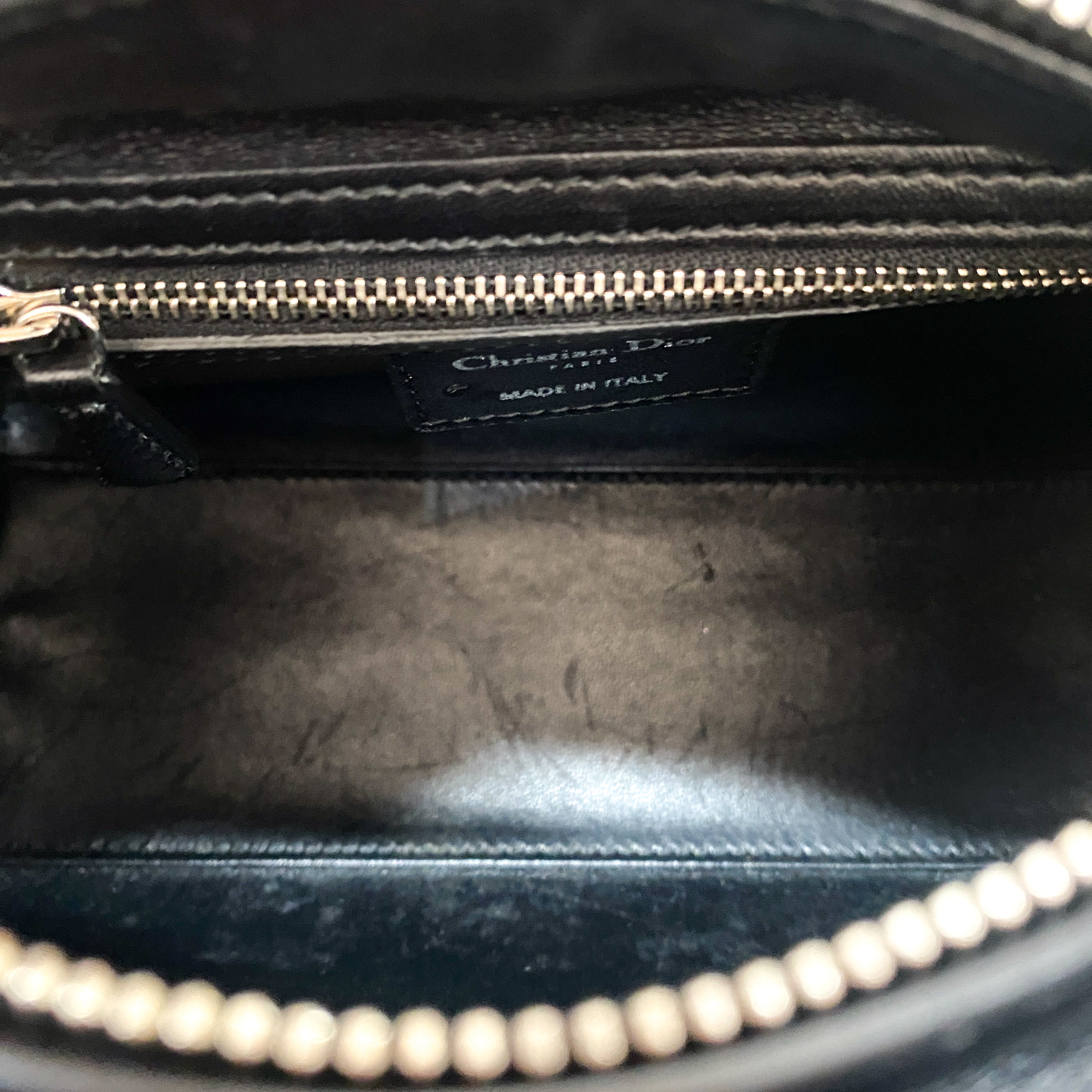 Lady Dior Black Leopard Print Pony Hair Two Way Bag