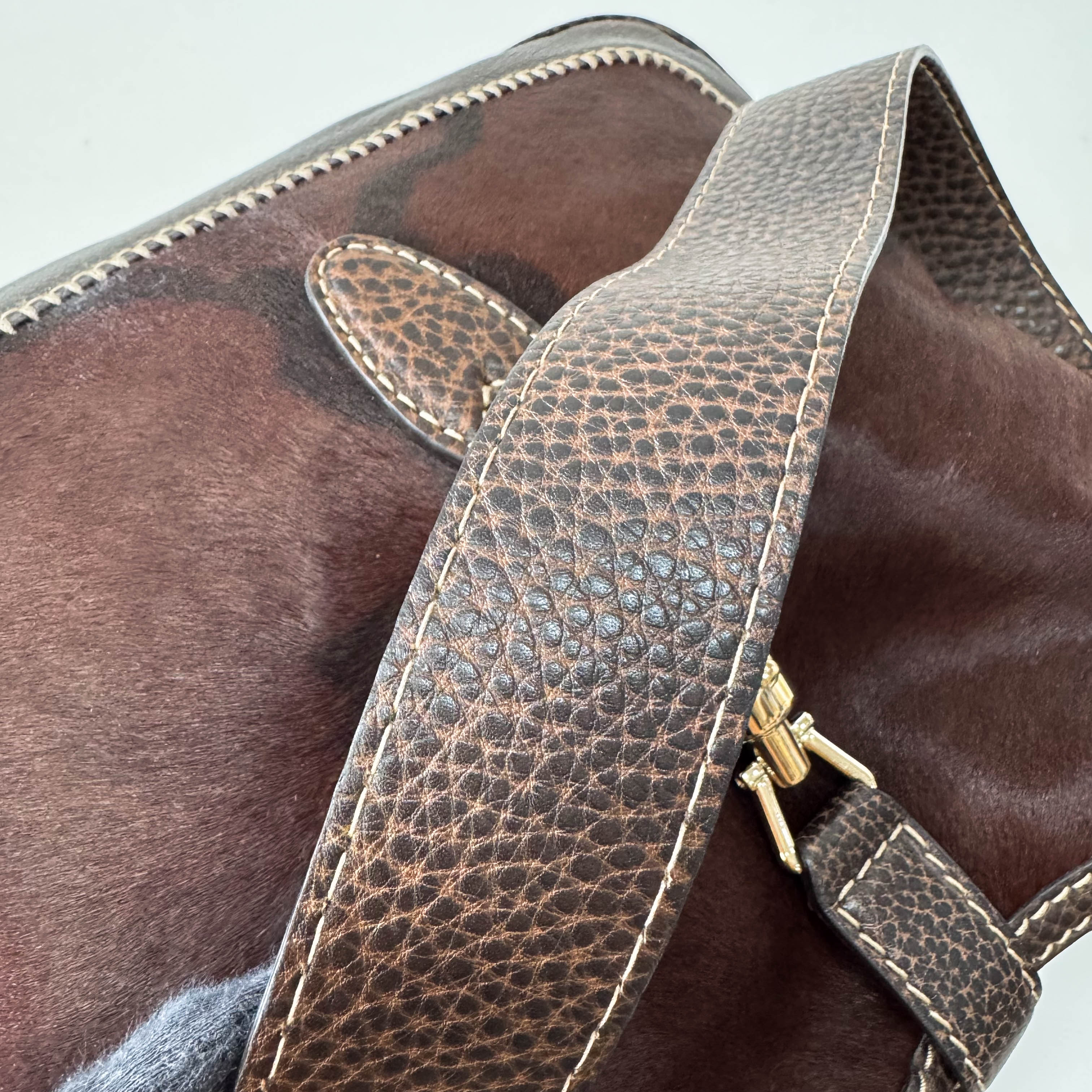 New Jackie Brown Pony Hair & Leather Shoulder Bag