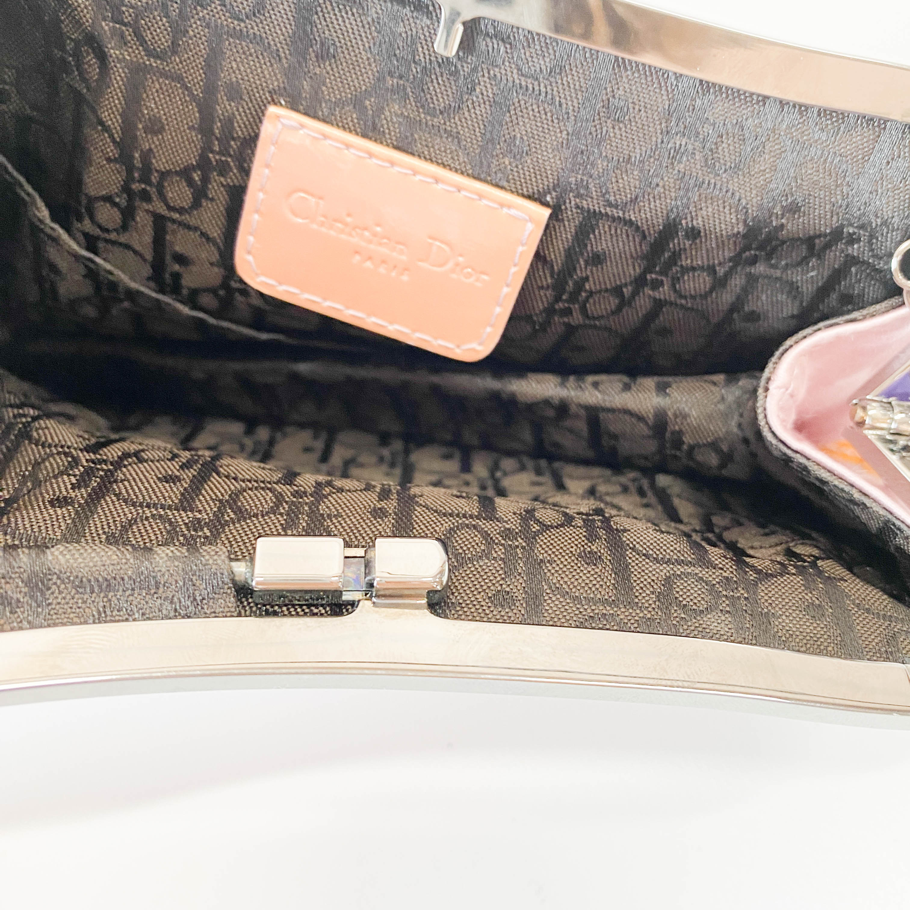 Saddle Mini Pink Satin Chain Bag