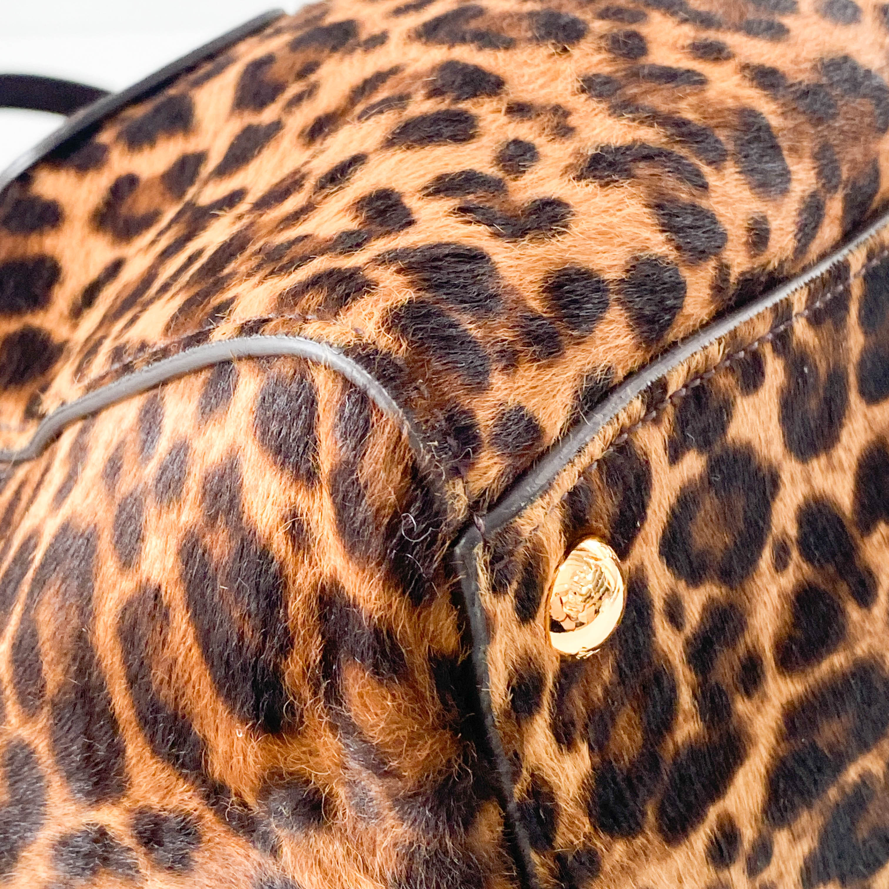 Cavallino Leopard Pony Hair Tote Bag