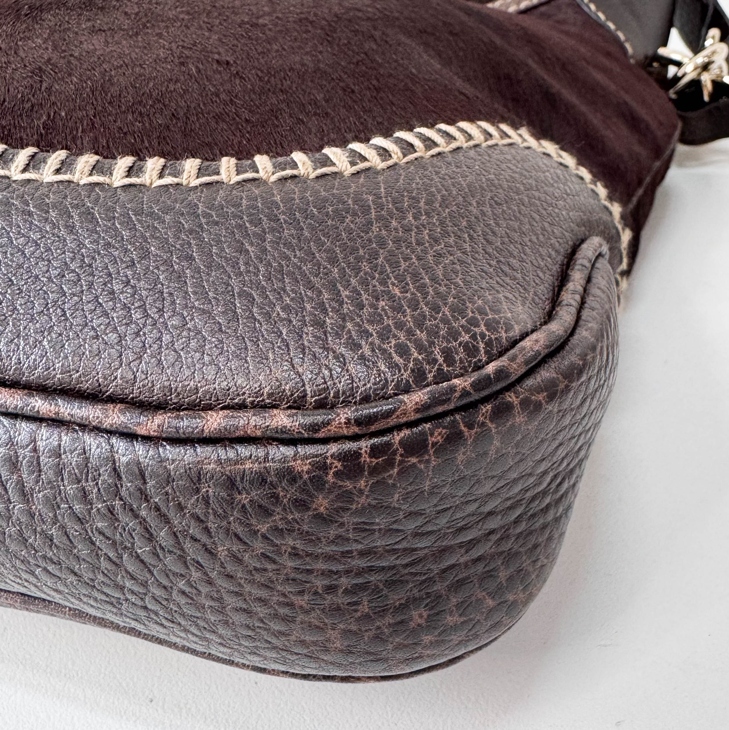 New Jackie Brown Pony Hair & Leather Shoulder Bag