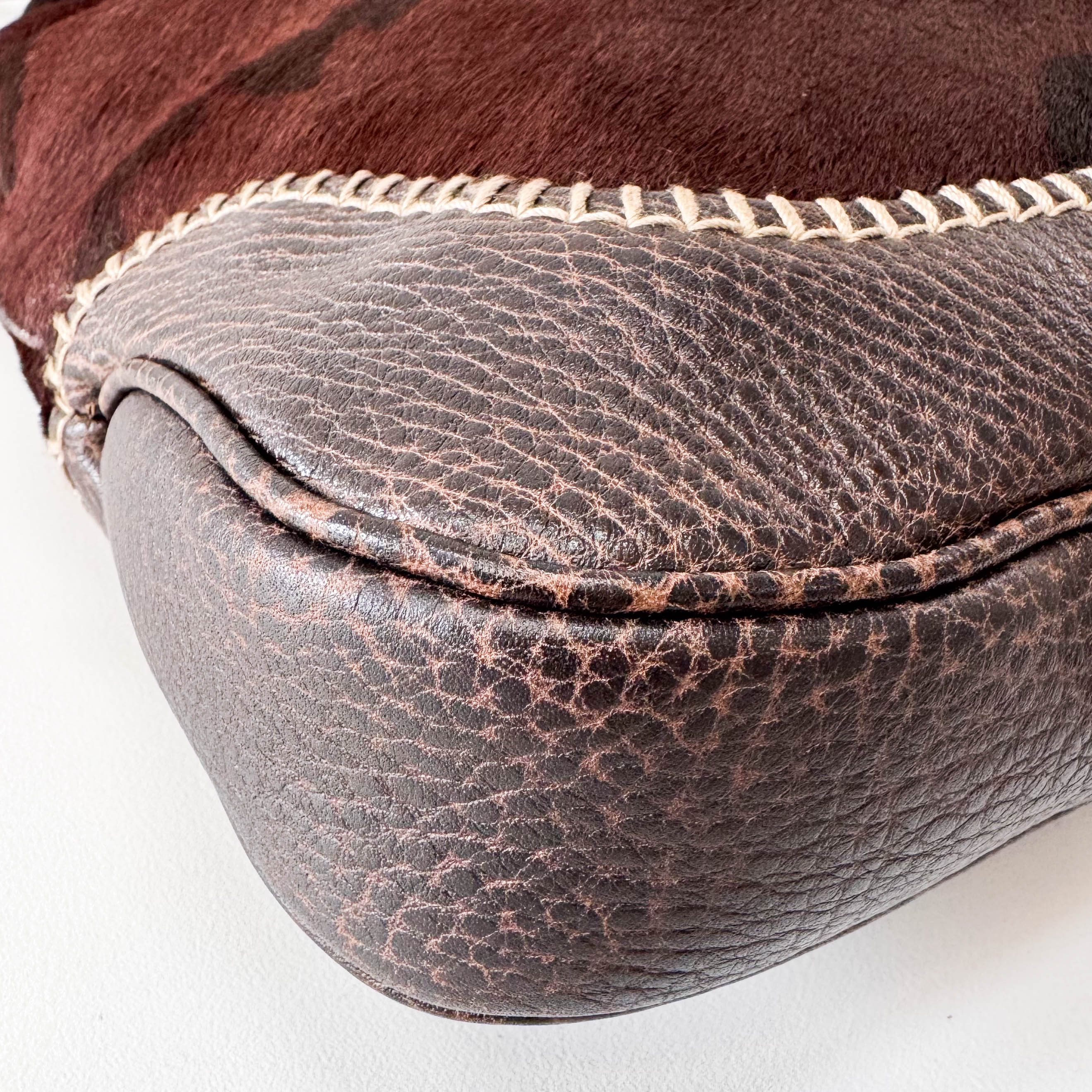 New Jackie Brown Pony Hair & Leather Shoulder Bag