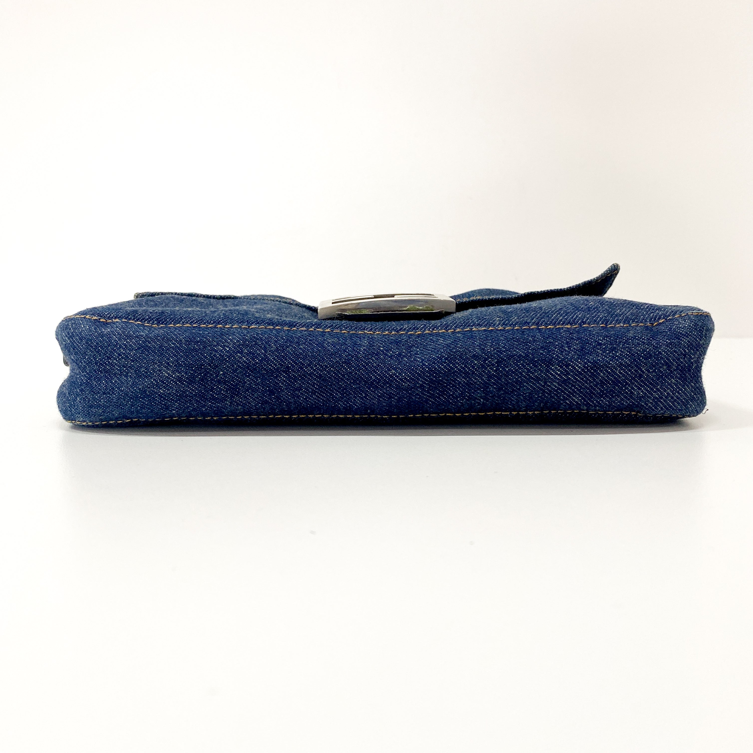 Baguette Blue Denim Shoulder Bag