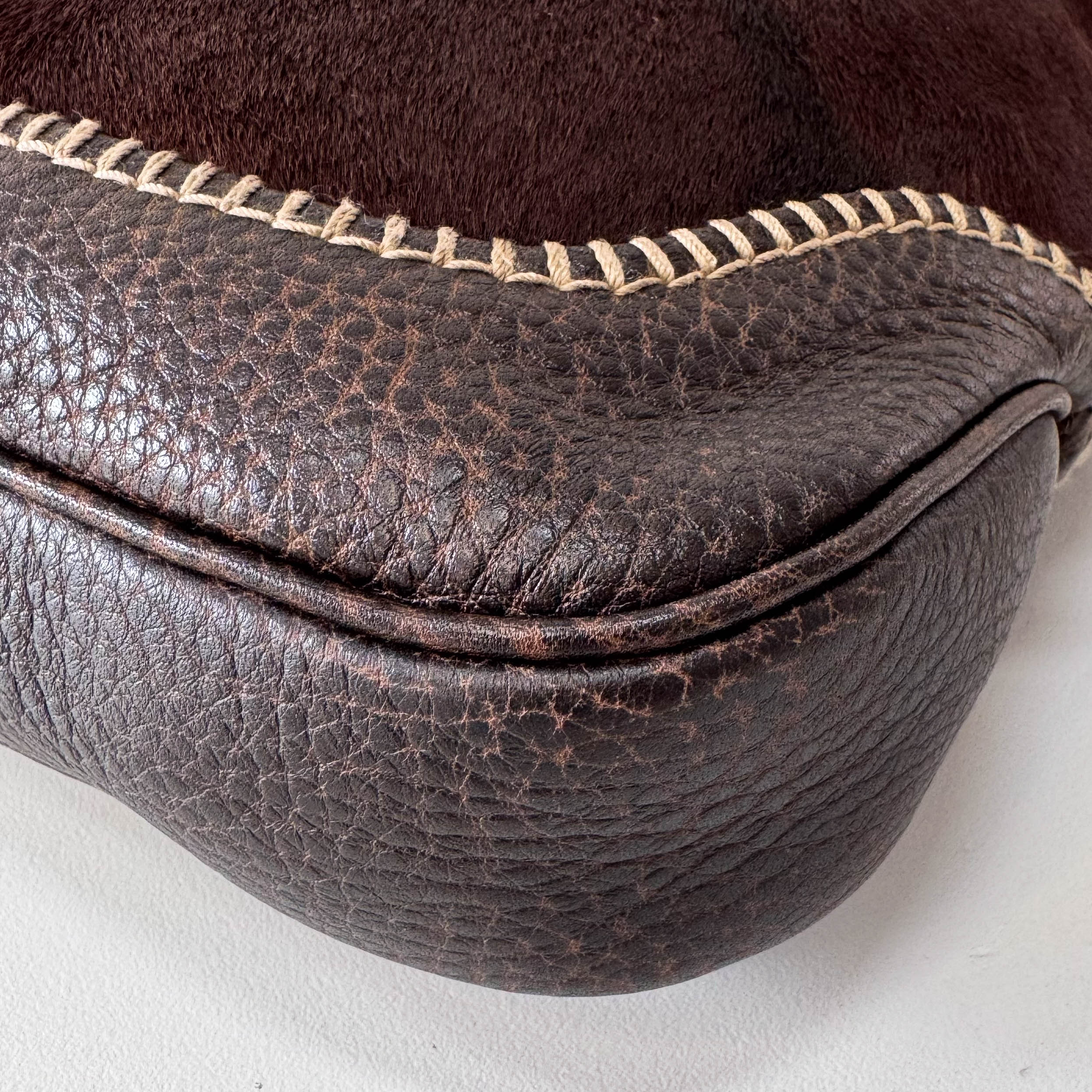 New Jackie Brown Pony Hair & Leather Shoulder Bag