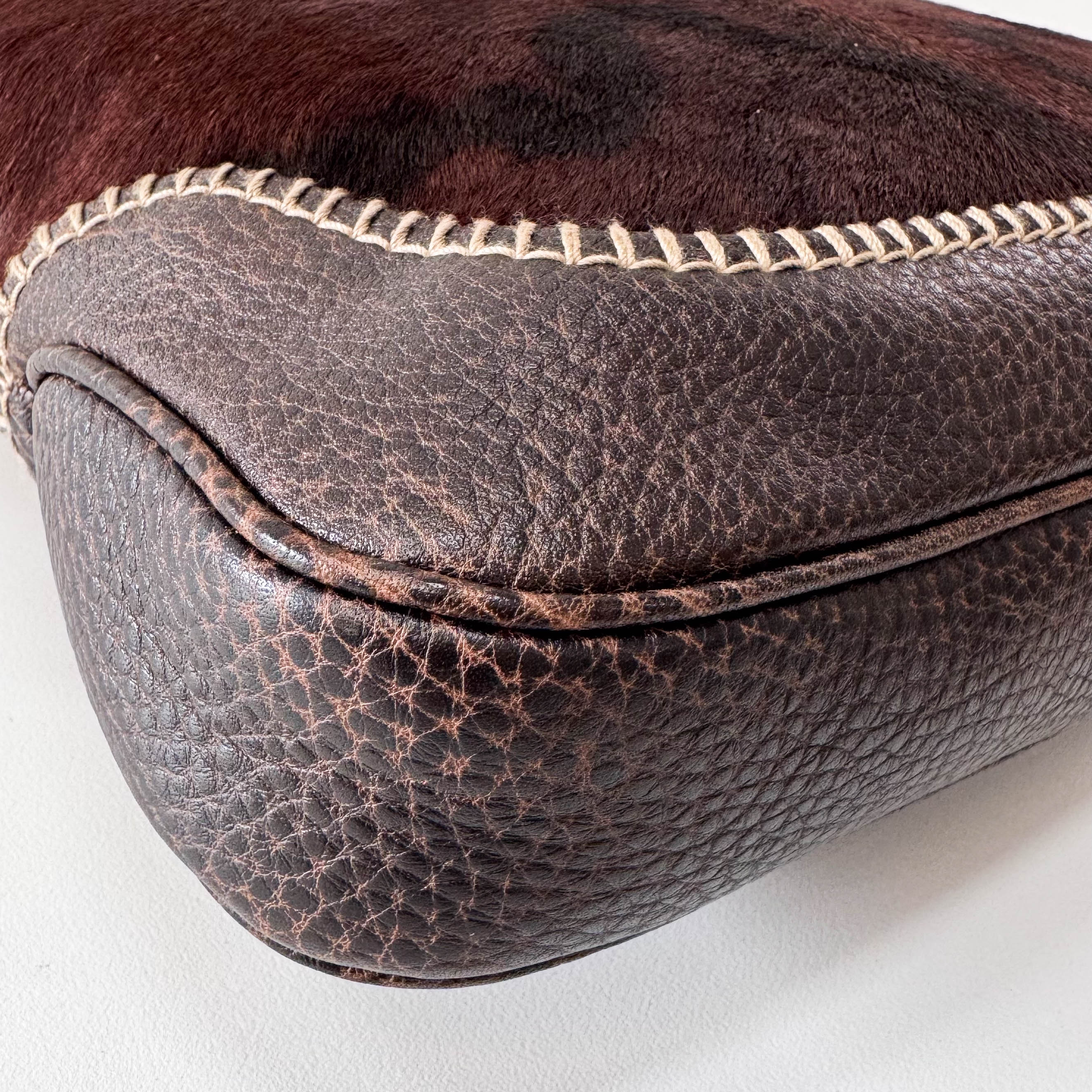 New Jackie Brown Pony Hair & Leather Shoulder Bag