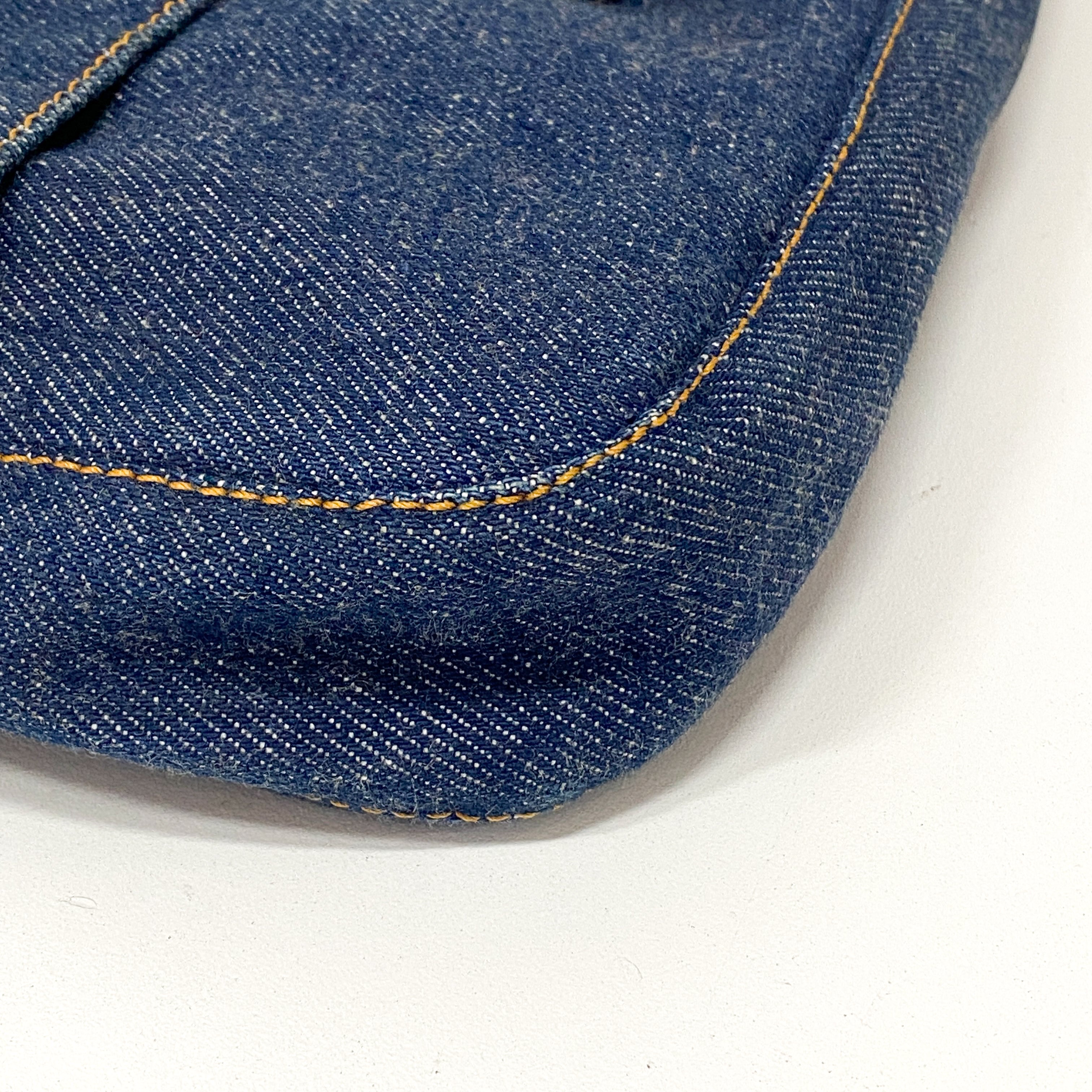 Baguette Blue Denim Shoulder Bag