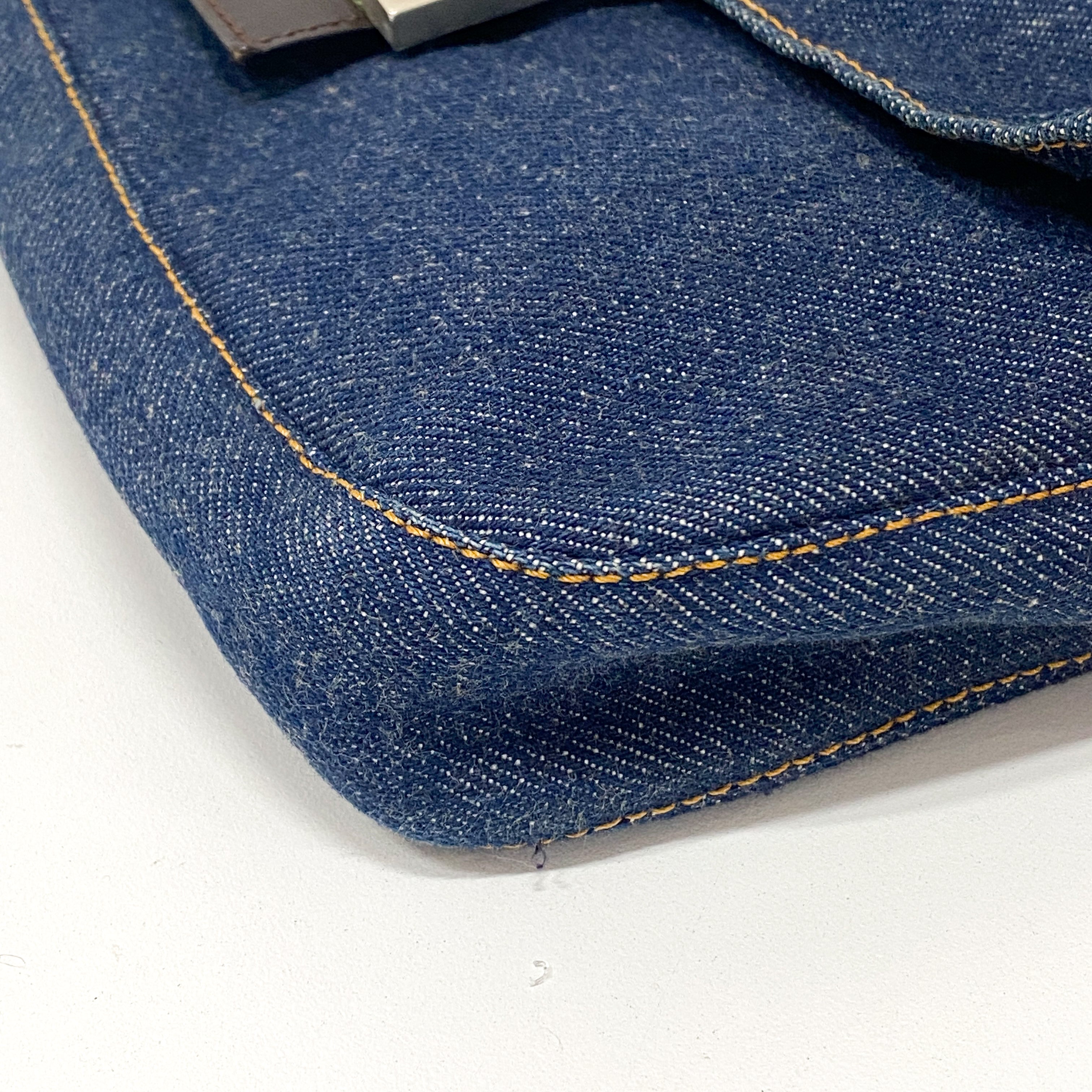 Baguette Blue Denim Shoulder Bag