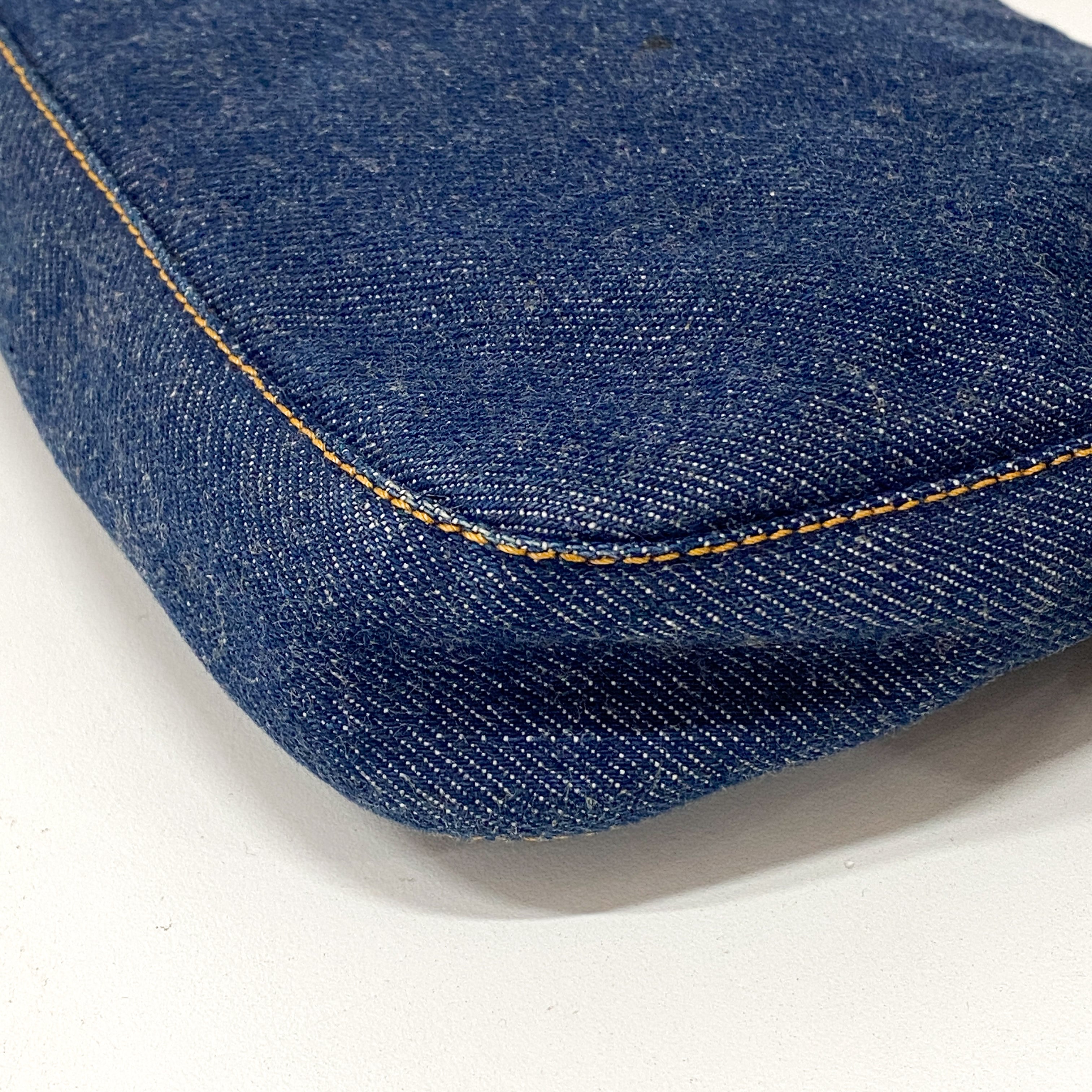 Baguette Blue Denim Shoulder Bag