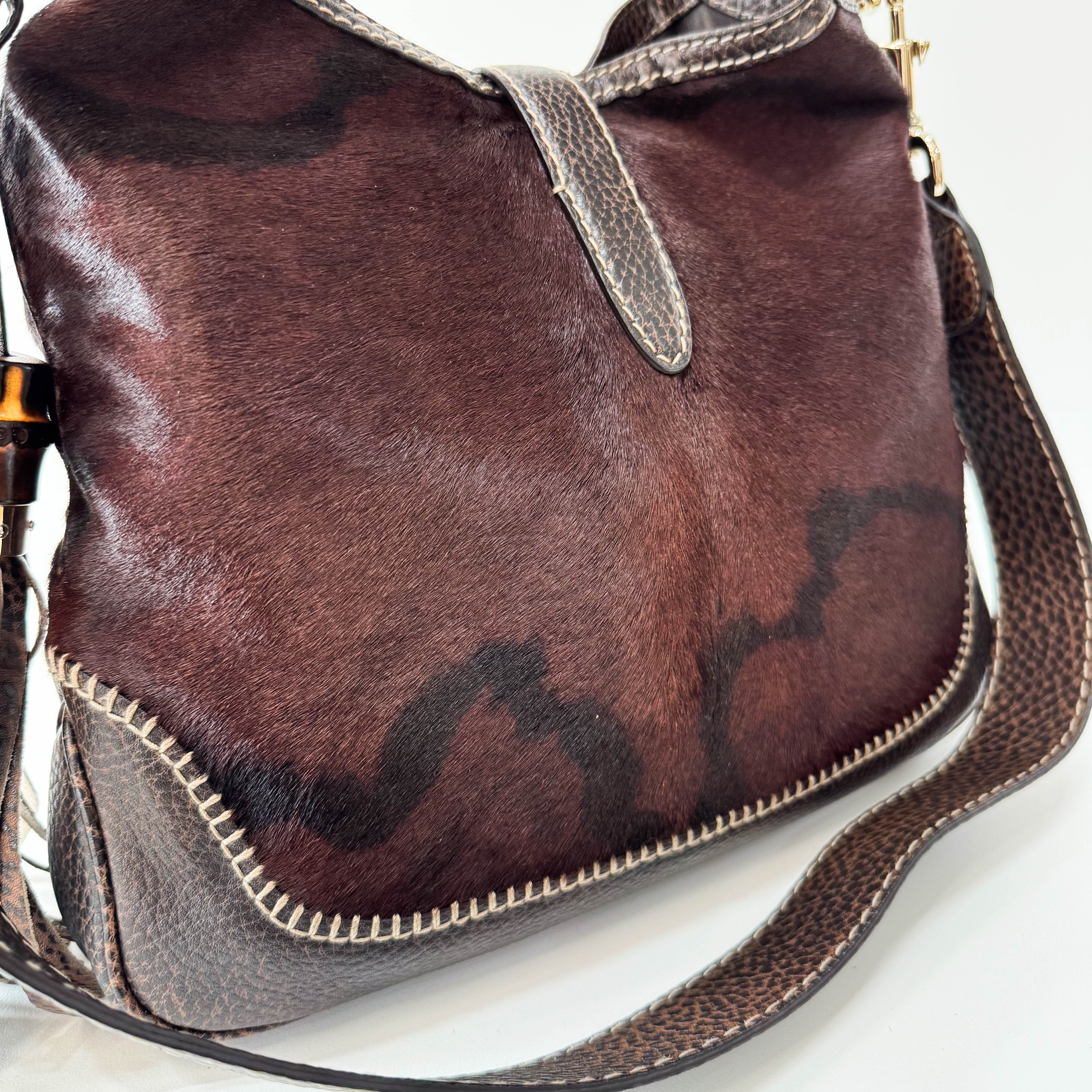 New Jackie Brown Pony Hair & Leather Shoulder Bag