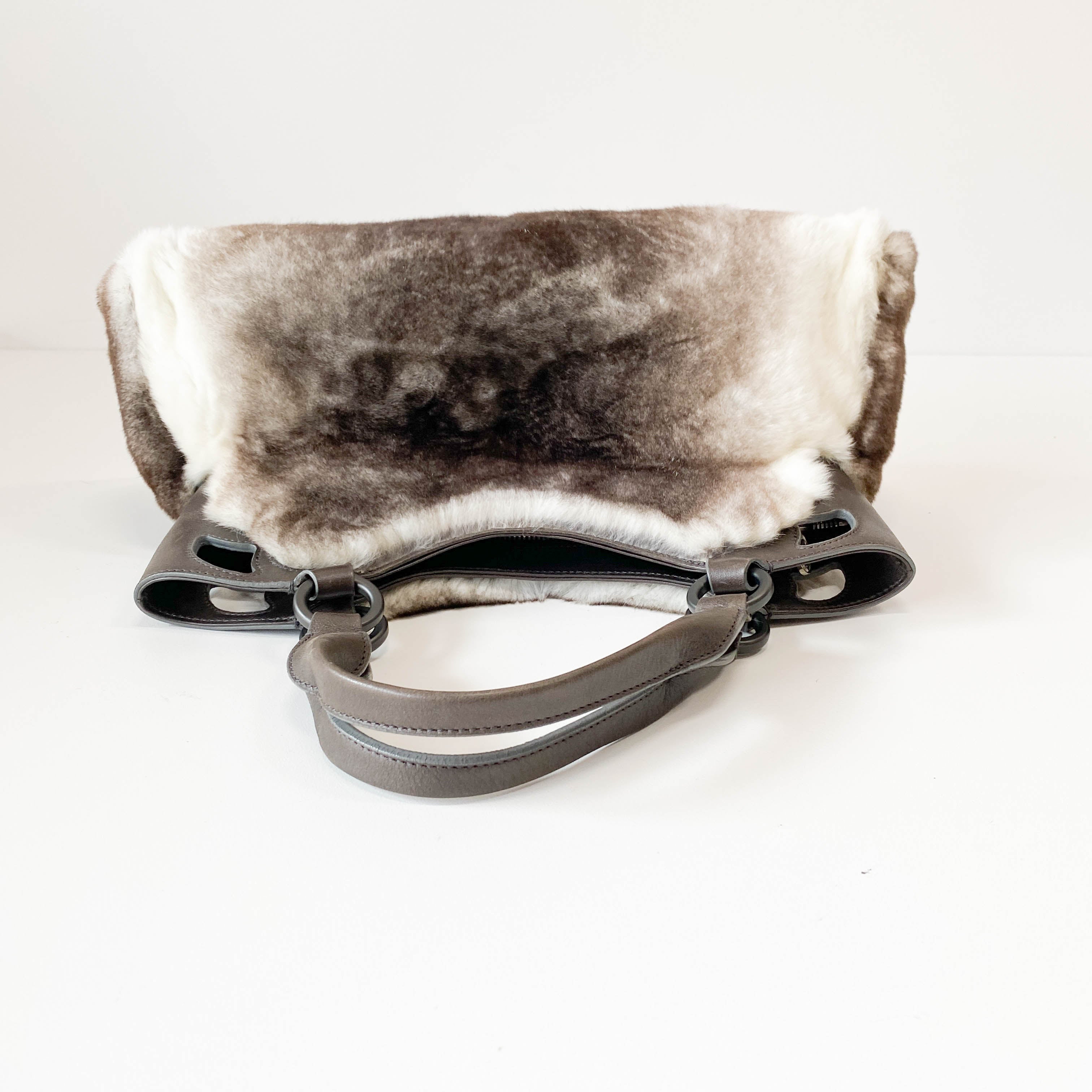 Marcello Brown Fur Shoulder Bag