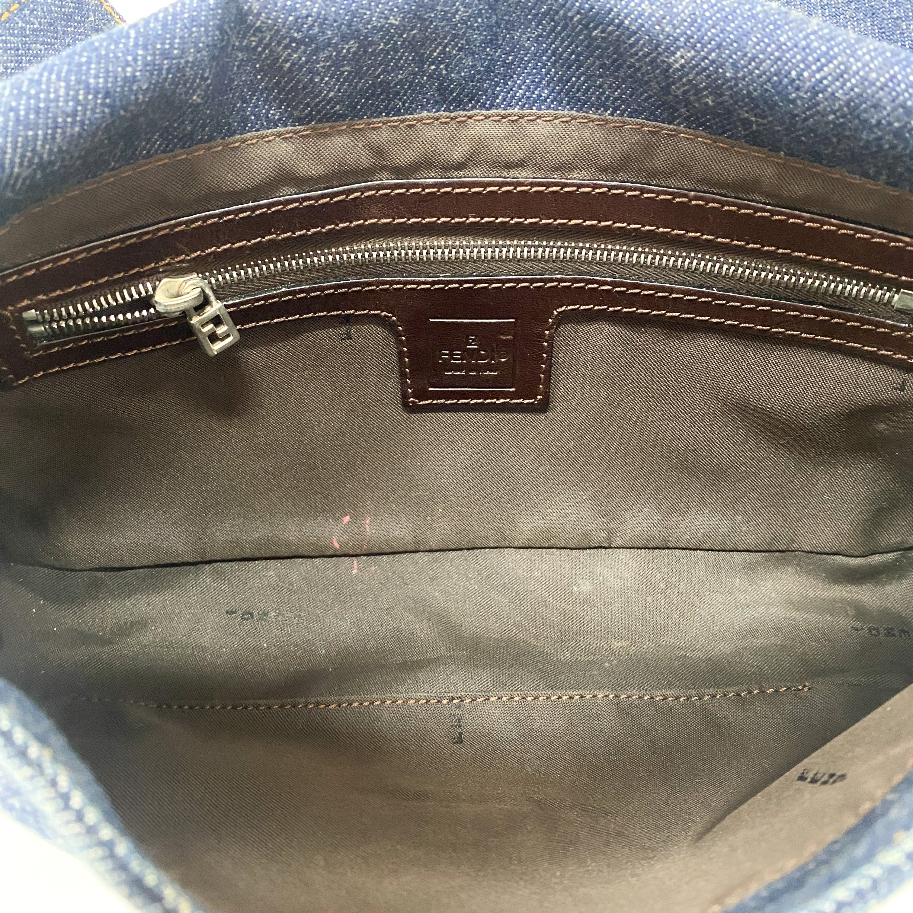 Baguette Blue Denim Shoulder Bag