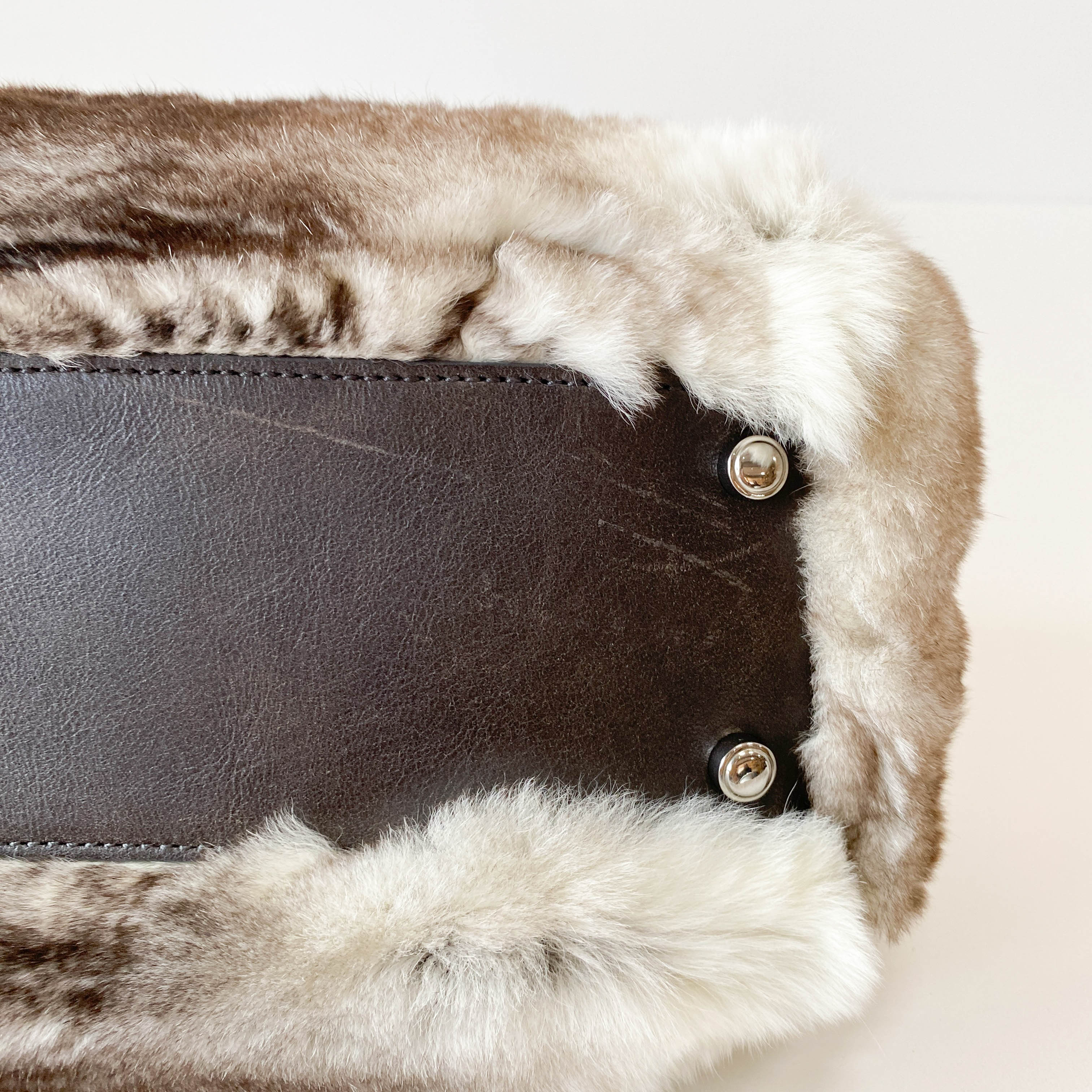 Marcello Brown Fur Shoulder Bag