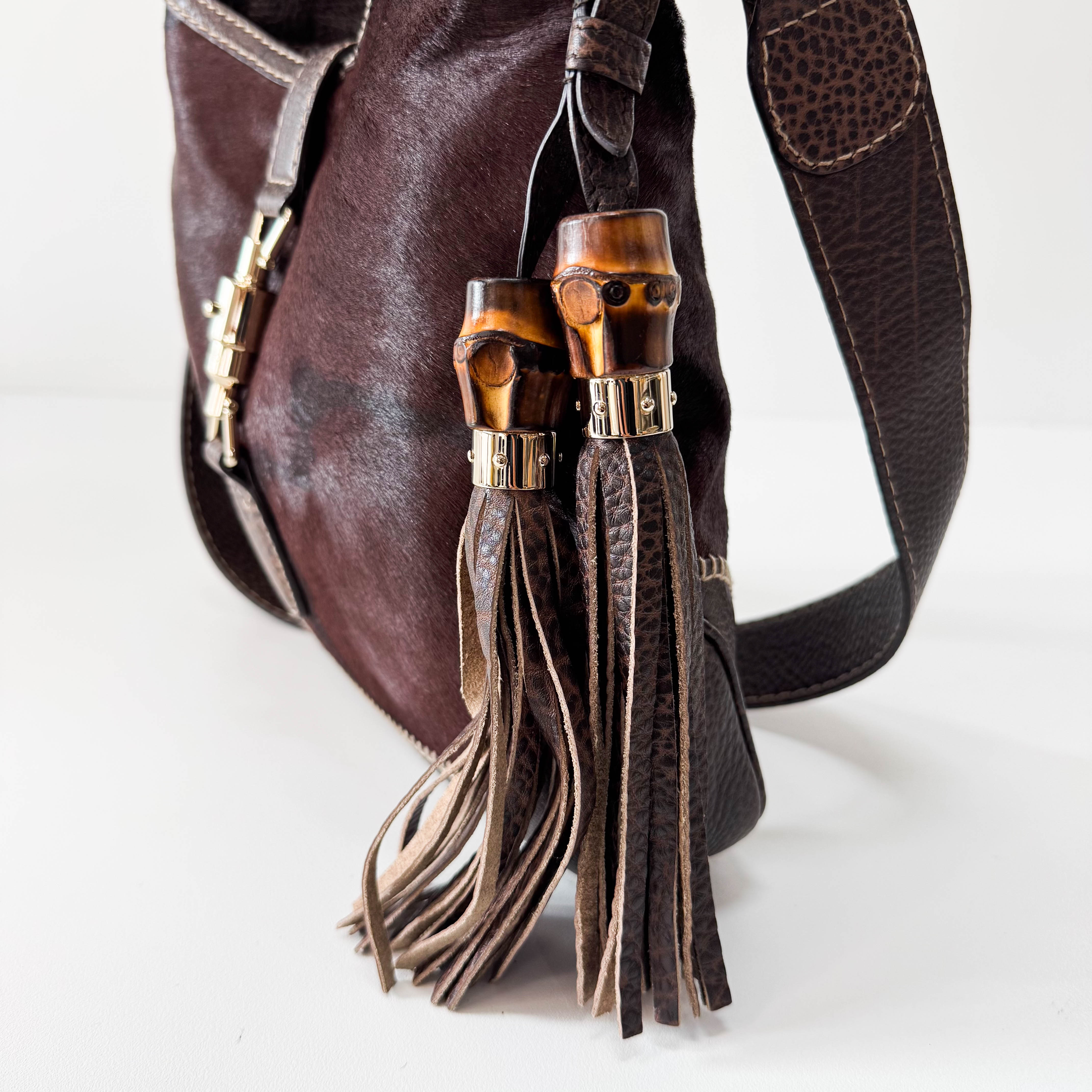 New Jackie Brown Pony Hair & Leather Shoulder Bag