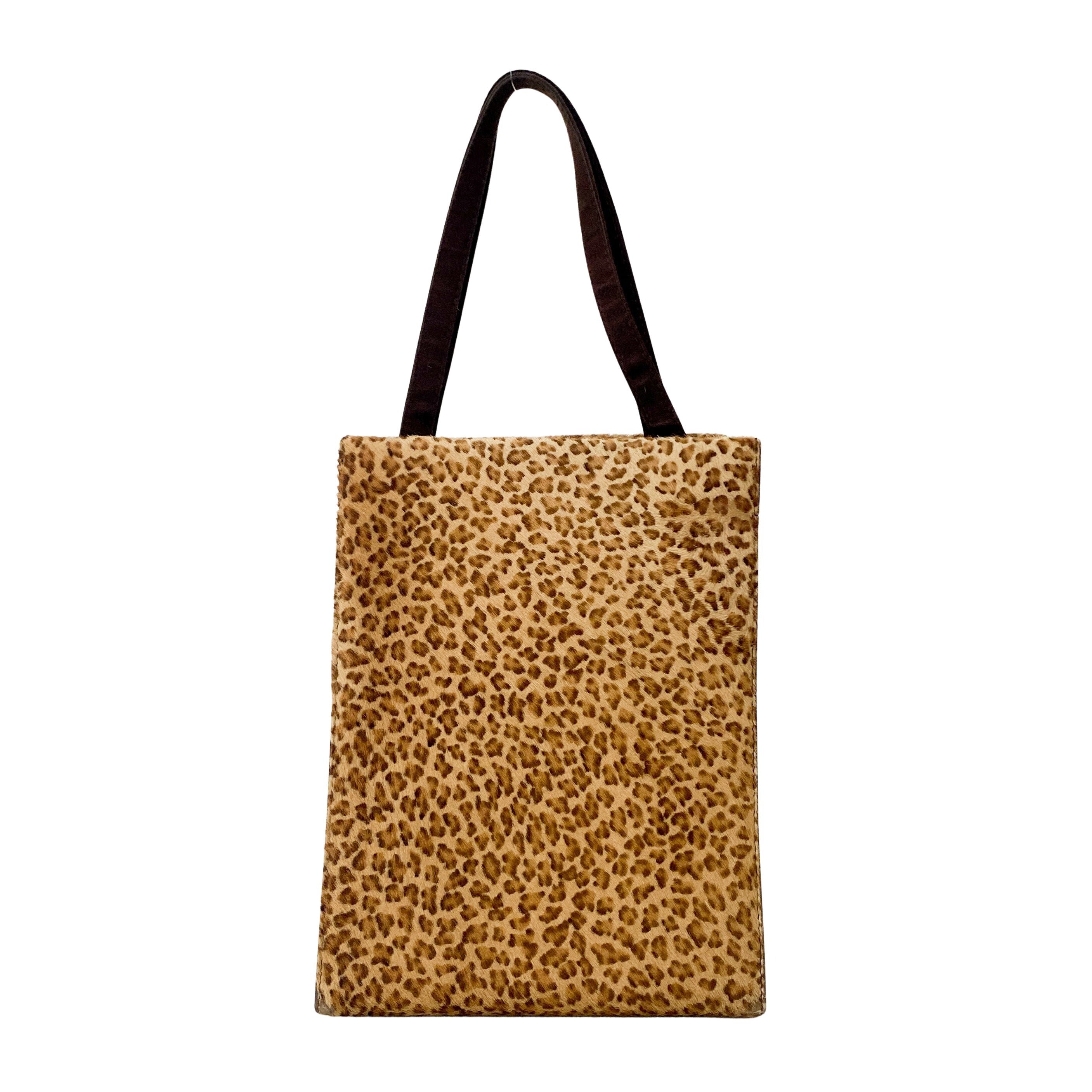 Leopard Print Pony Hair Handbag